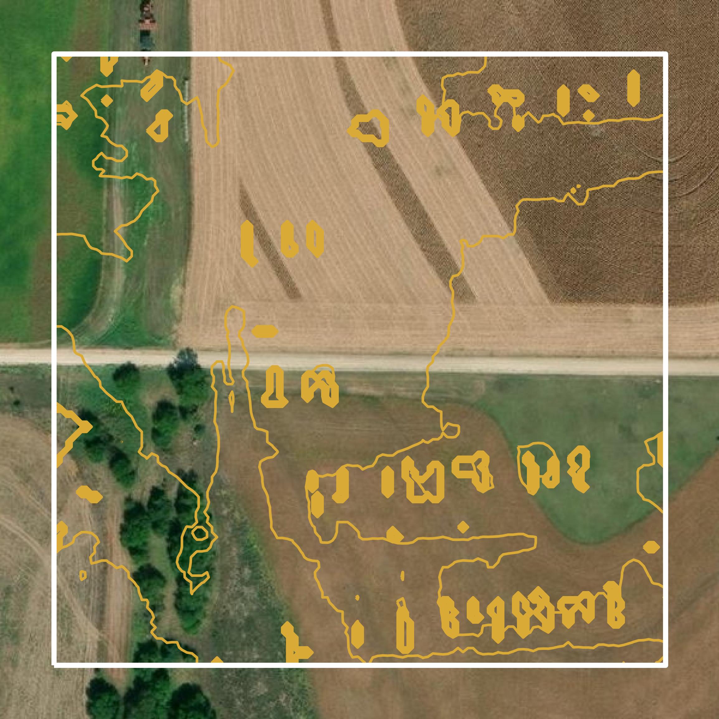 This image shows a contour map in Riley County created using GIS data in Equator.