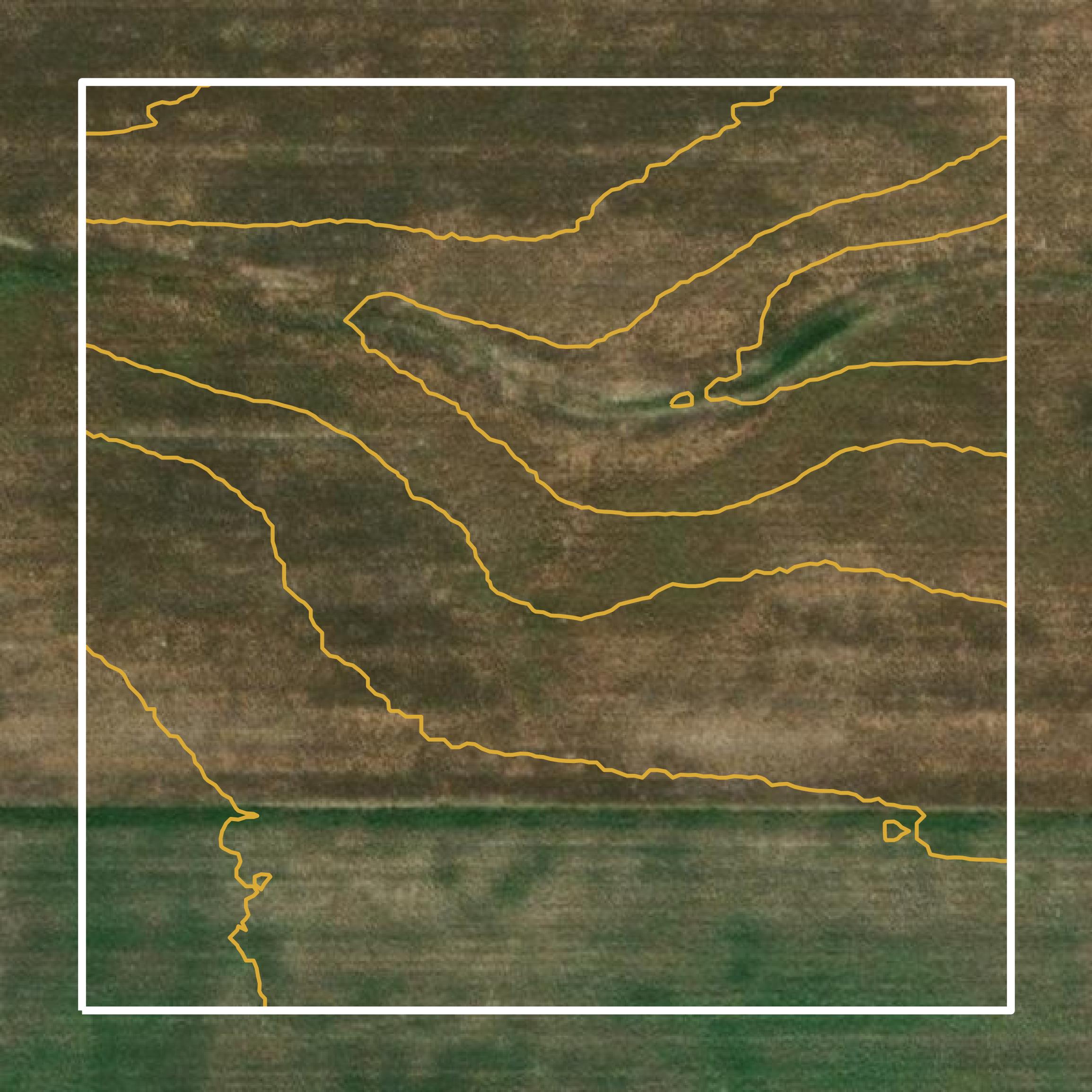 This image shows a contour map in Scott County created using GIS data in Equator.