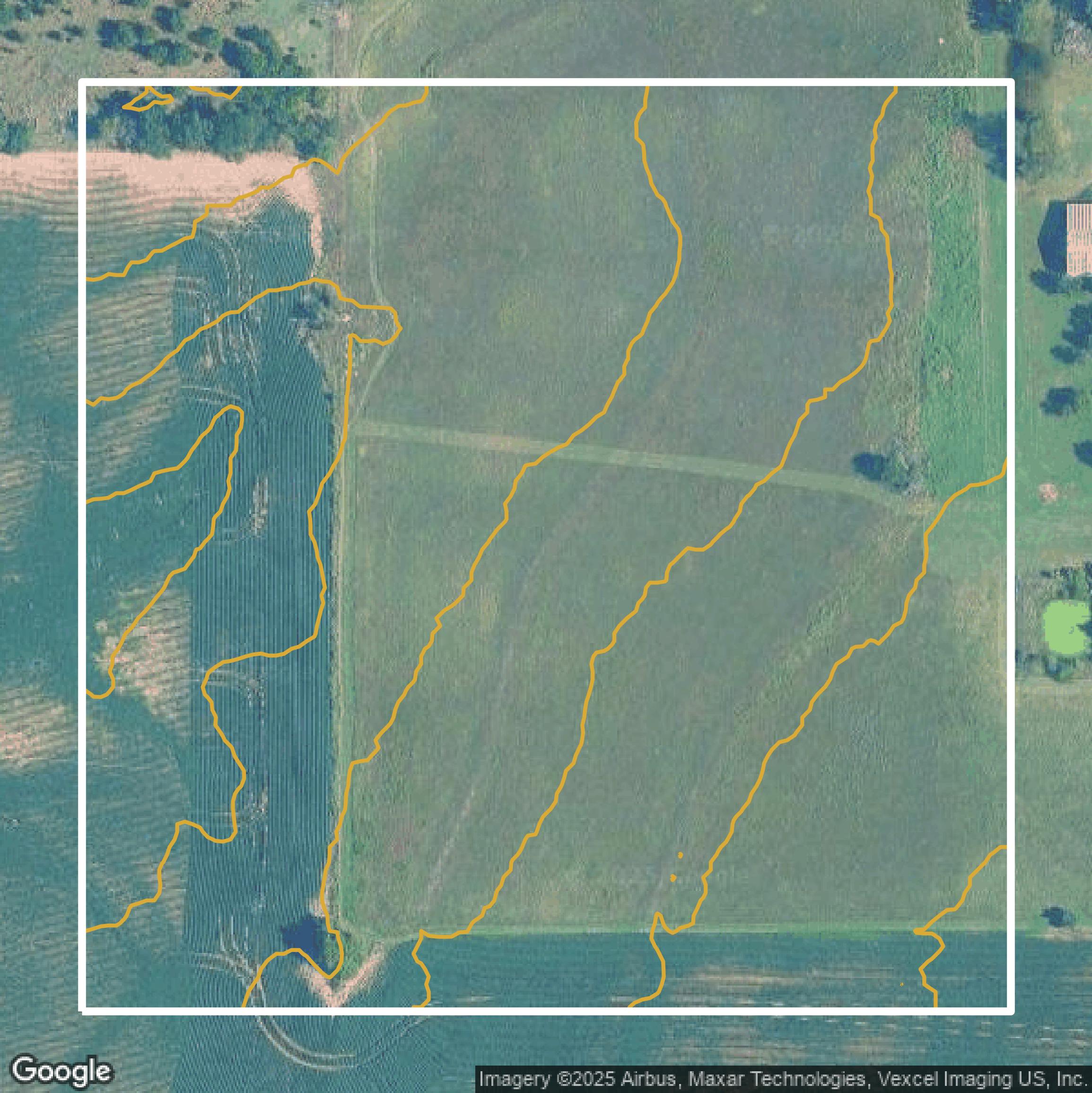 This image shows a contour map in Sedgwick County created using GIS data in Equator.