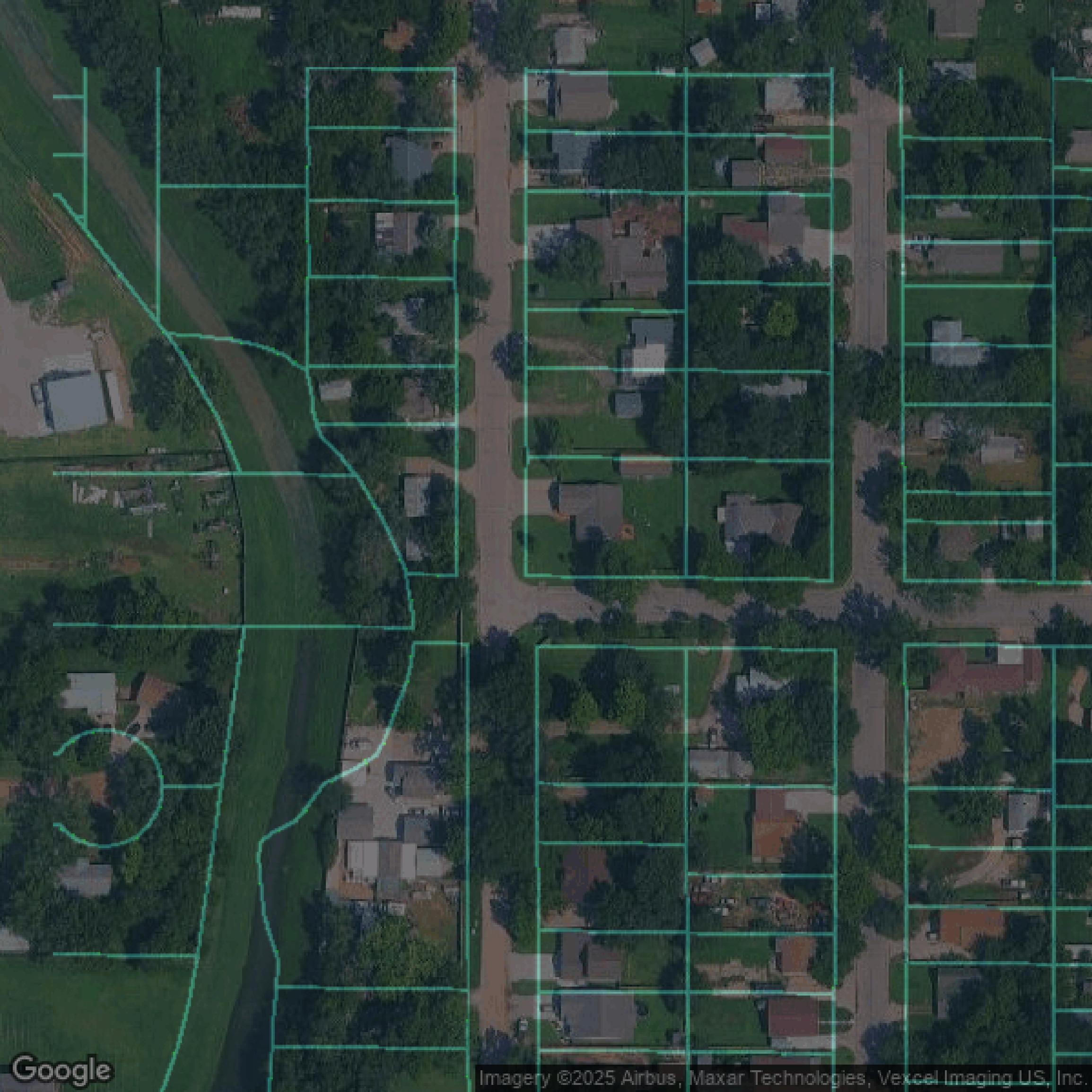 This image shows parcel data in Sedgwick County created using GIS data in Equator.
