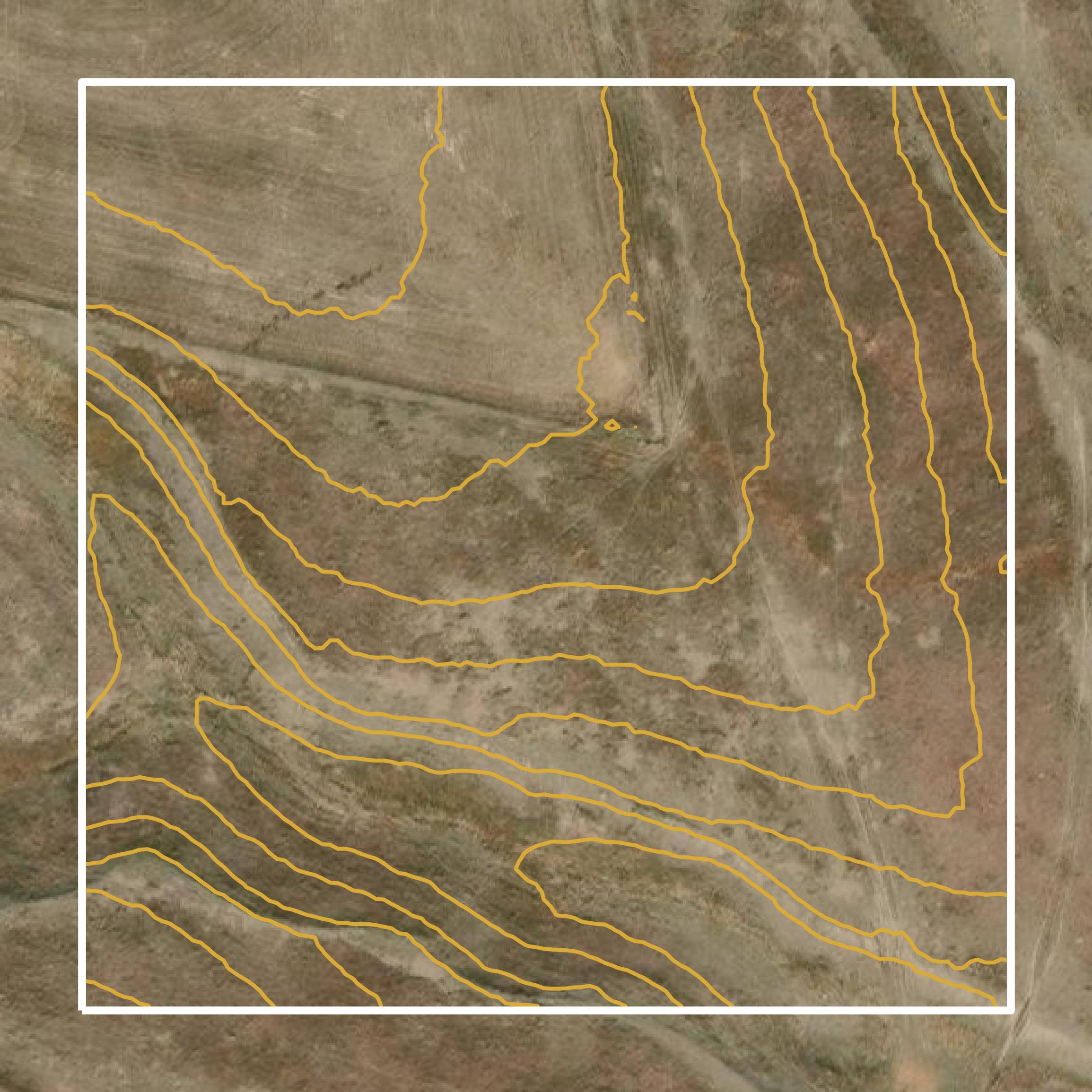 This image shows a contour map in Sheridan County created using GIS data in Equator.