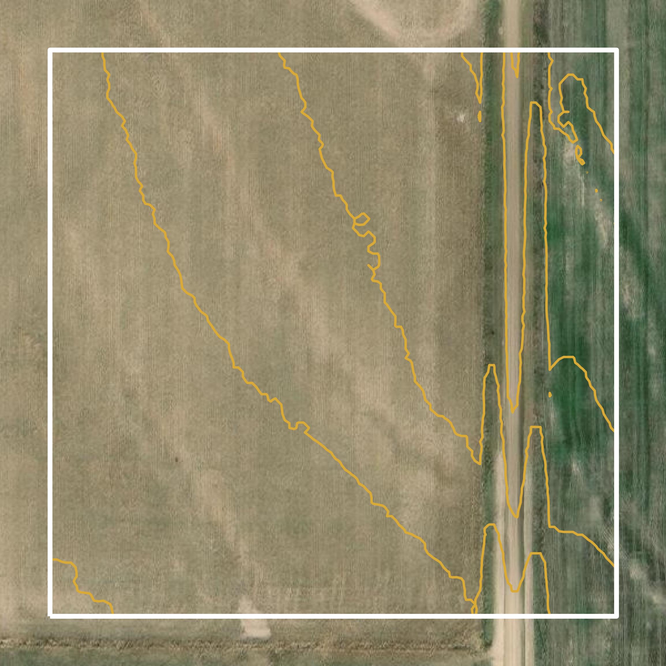 This image shows a contour map in Sheridan County created using GIS data in Equator.