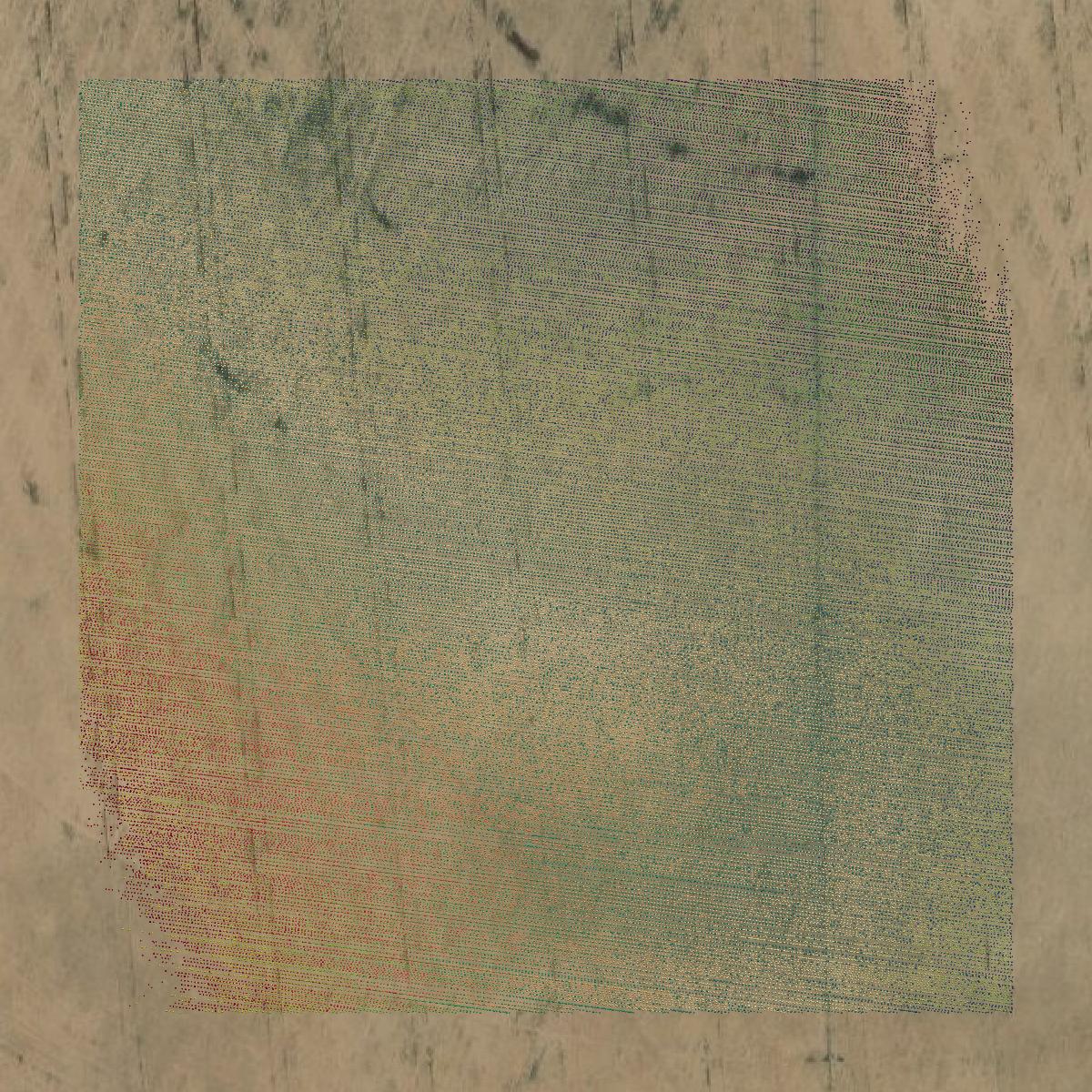 This image shows a LiDAR point cloud in Sherman County created using GIS data in Equator.
