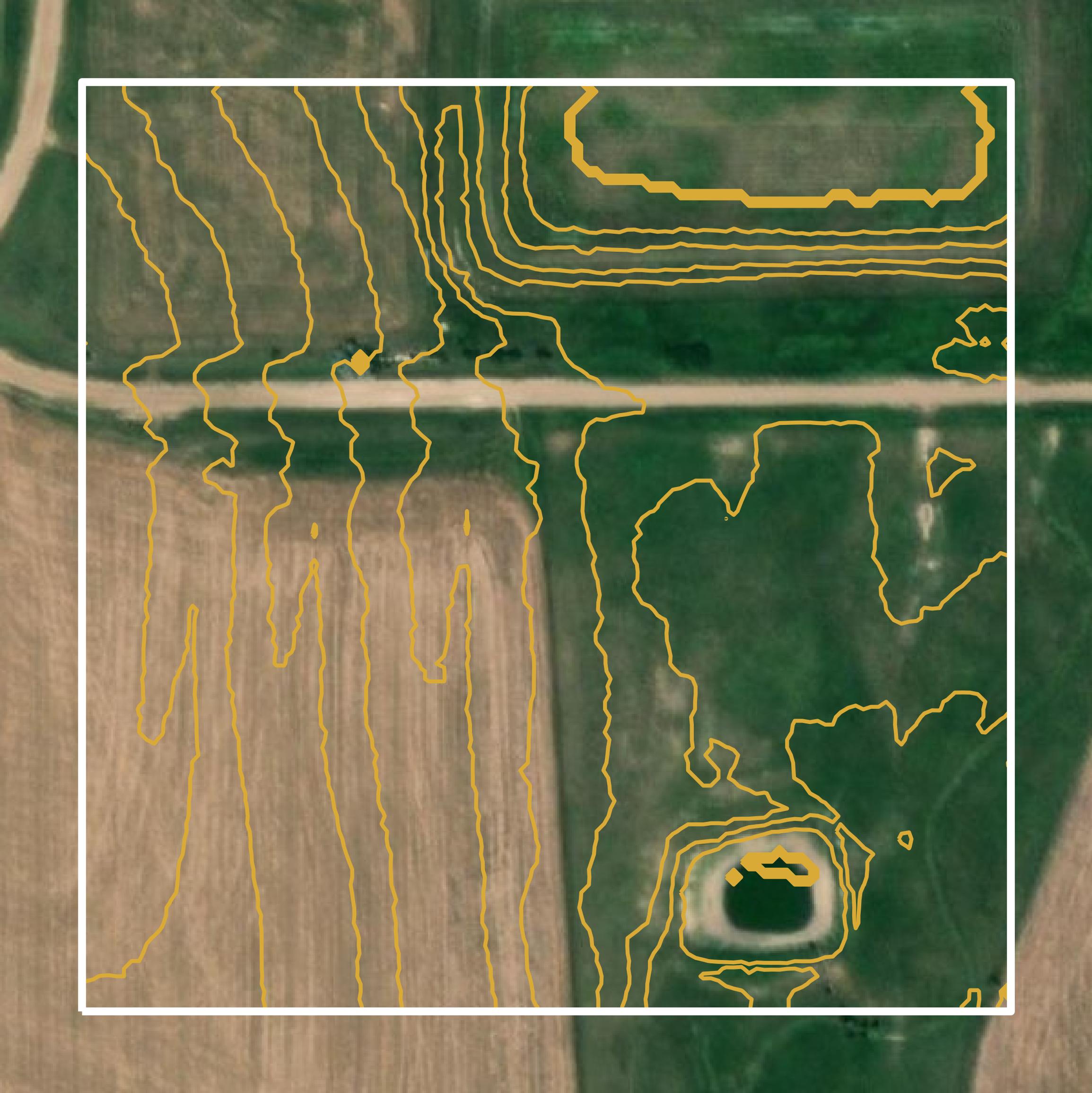 This image shows a contour map in Smith County created using GIS data in Equator.