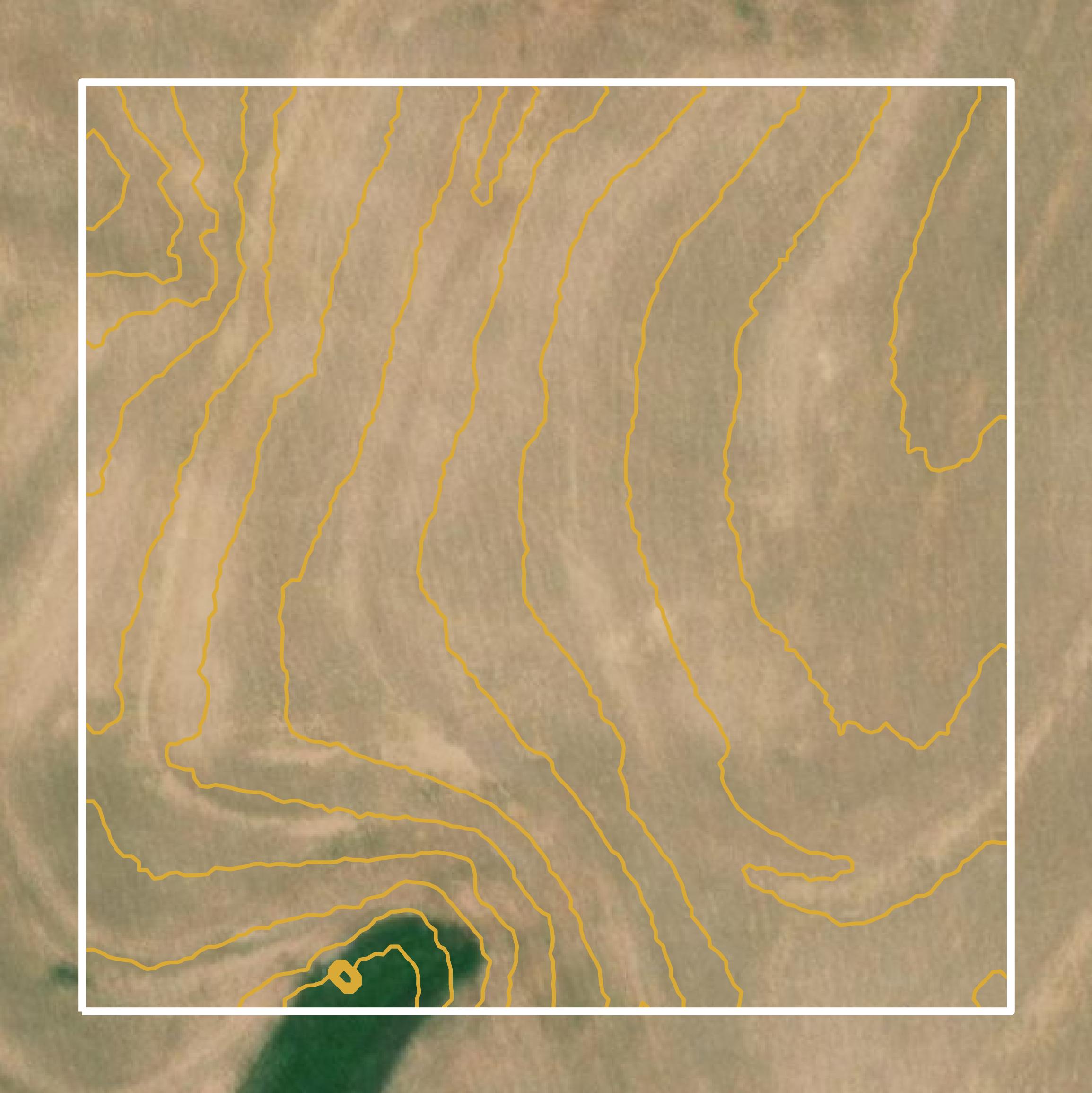 This image shows a contour map in Smith County created using GIS data in Equator.