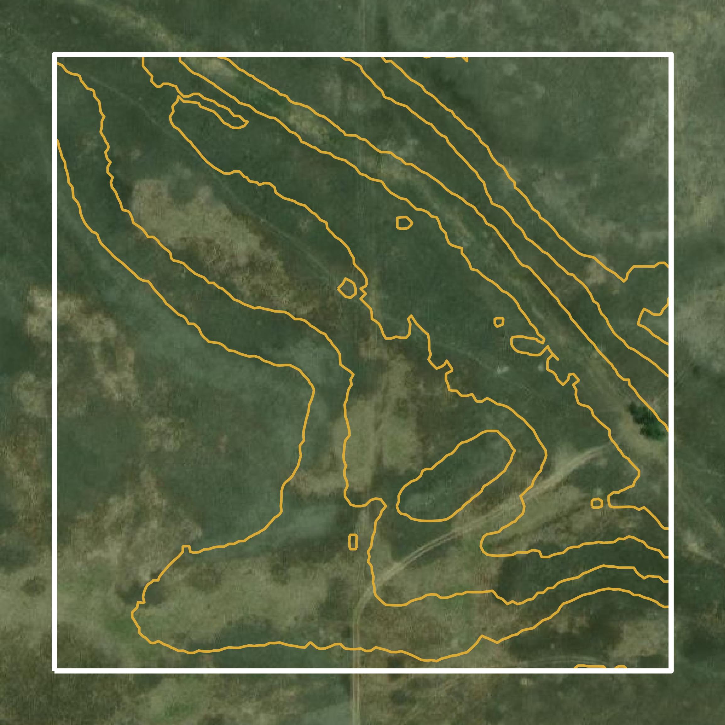 This image shows a contour map in Stanton County created using GIS data in Equator.