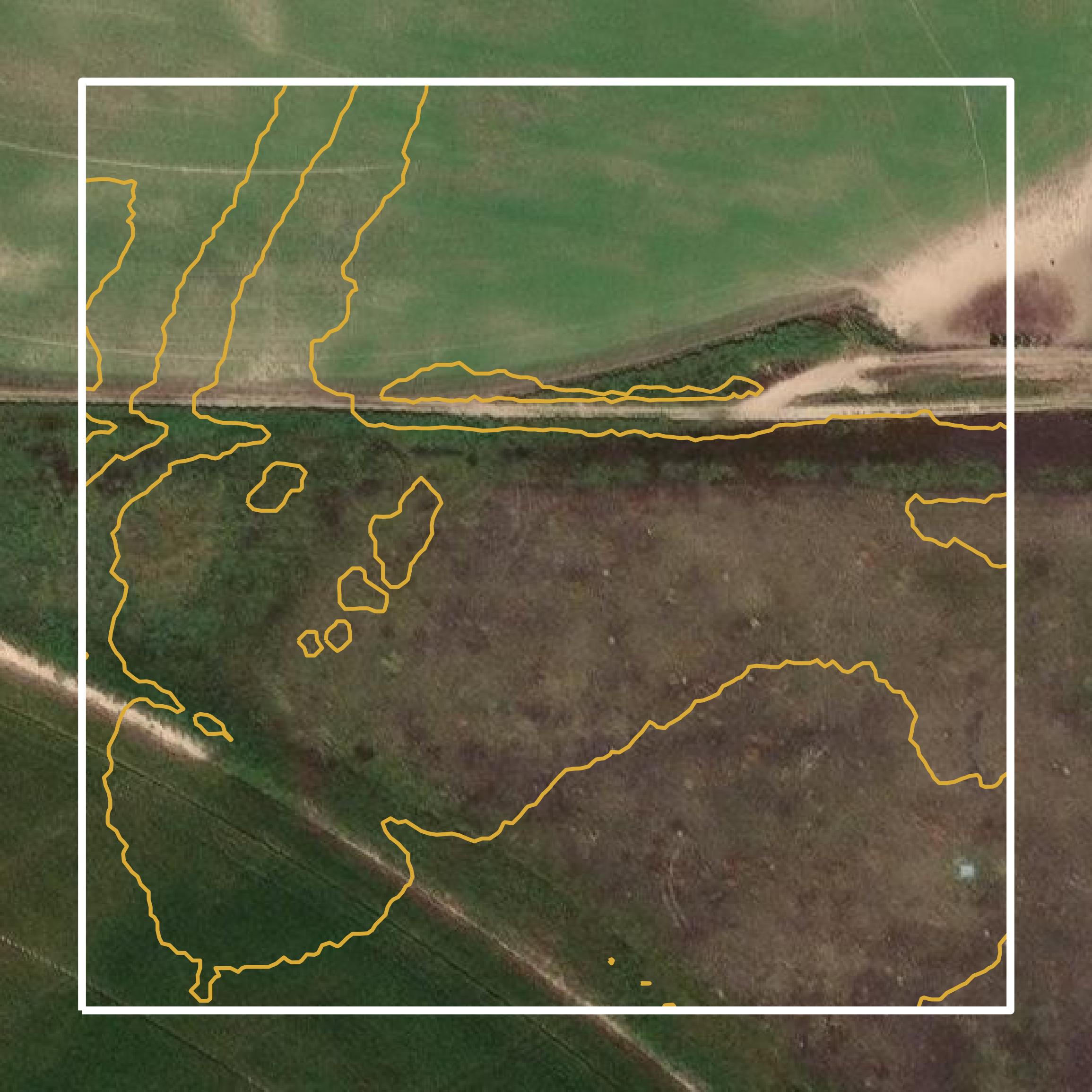This image shows a contour map in Stevens County created using GIS data in Equator.