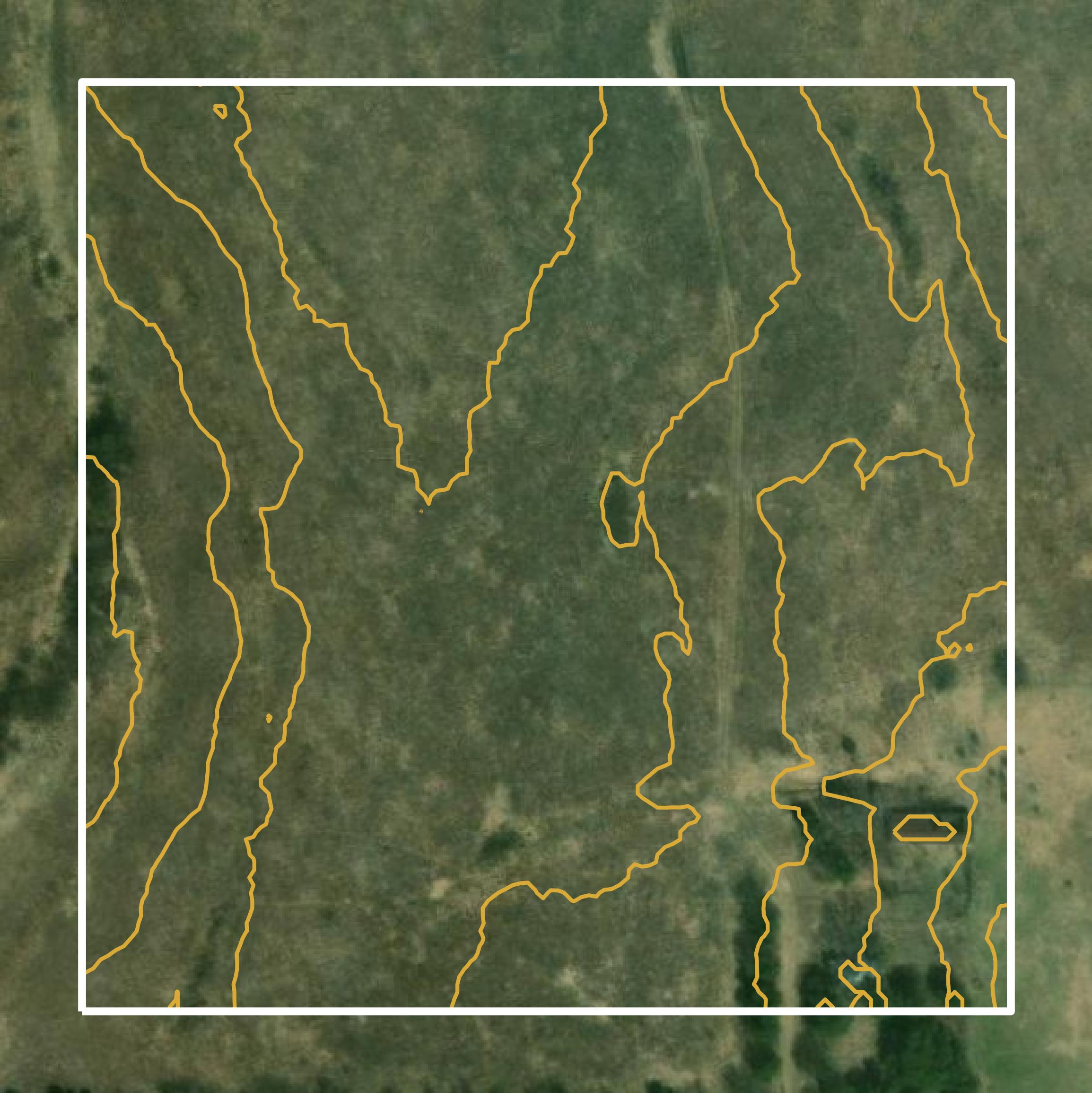 This image shows a contour map in Sumner County created using GIS data in Equator.