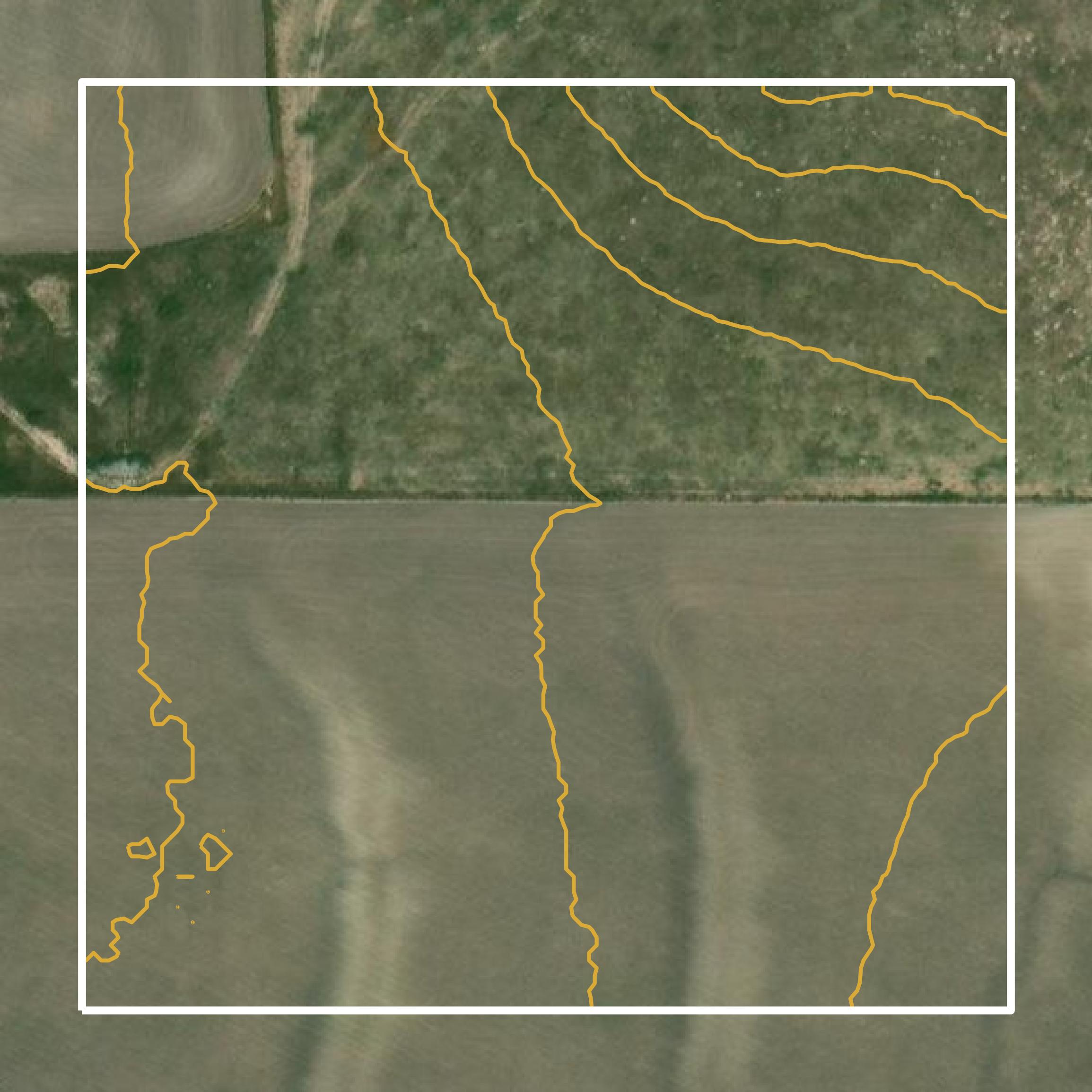 This image shows a contour map in Thomas County created using GIS data in Equator.