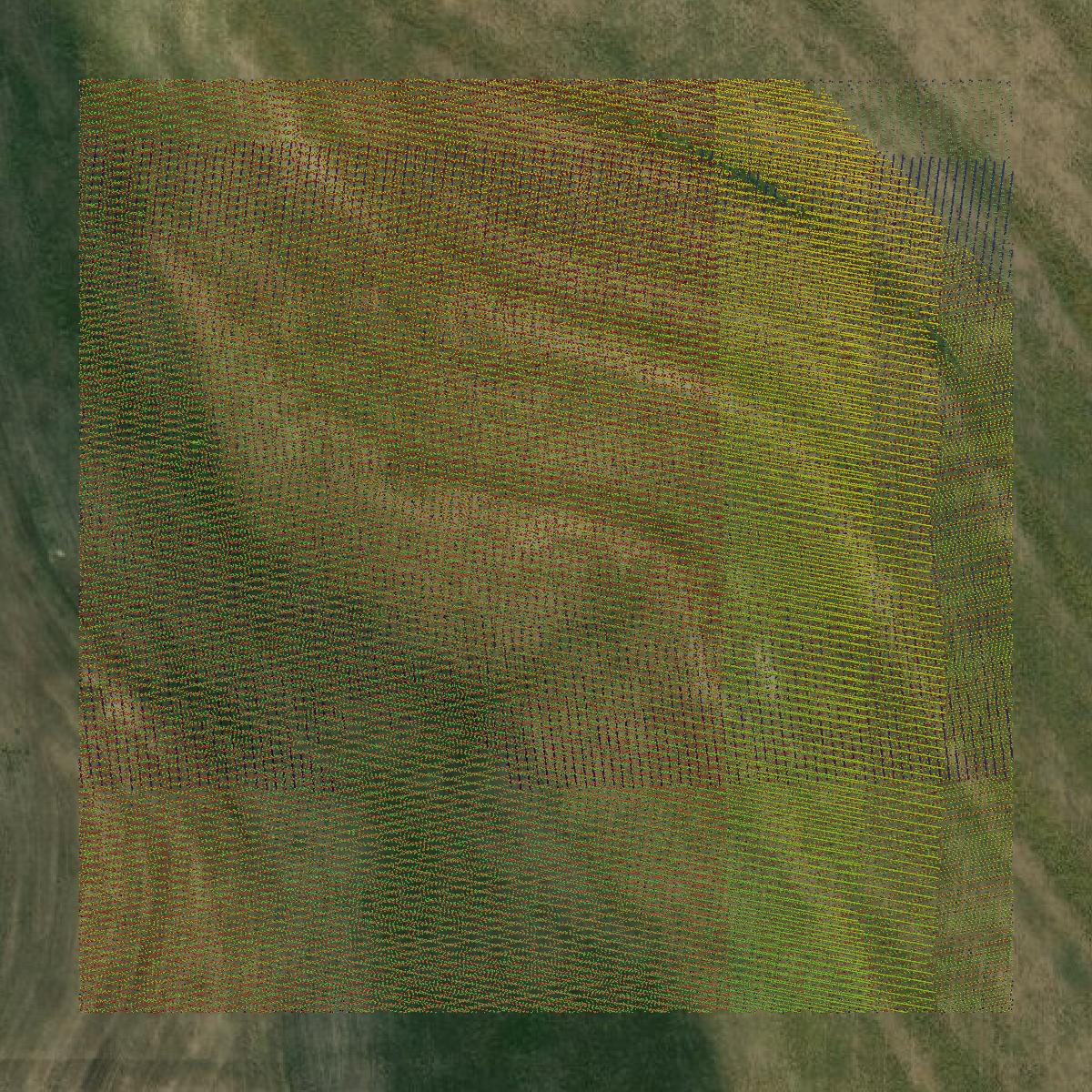 This image shows a LiDAR point cloud in Trego County created using GIS data in Equator.