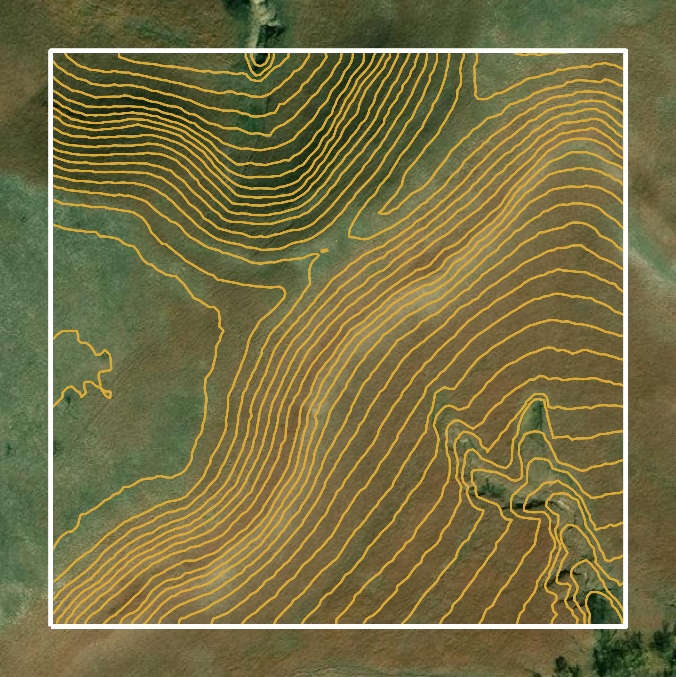 This image shows a contour map in Wabaunsee County created using GIS data in Equator.