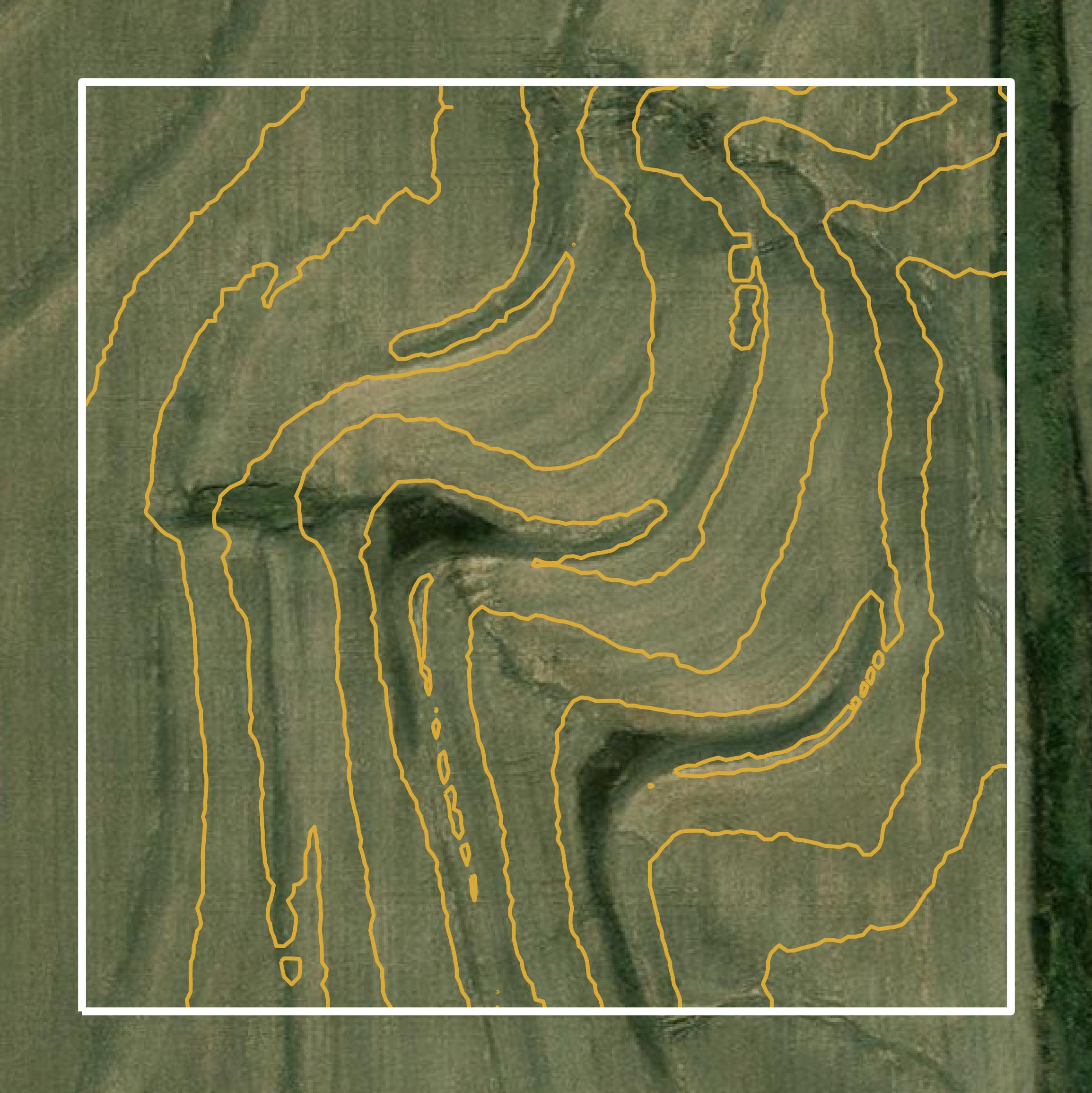 This image shows a contour map in Washington County created using GIS data in Equator.