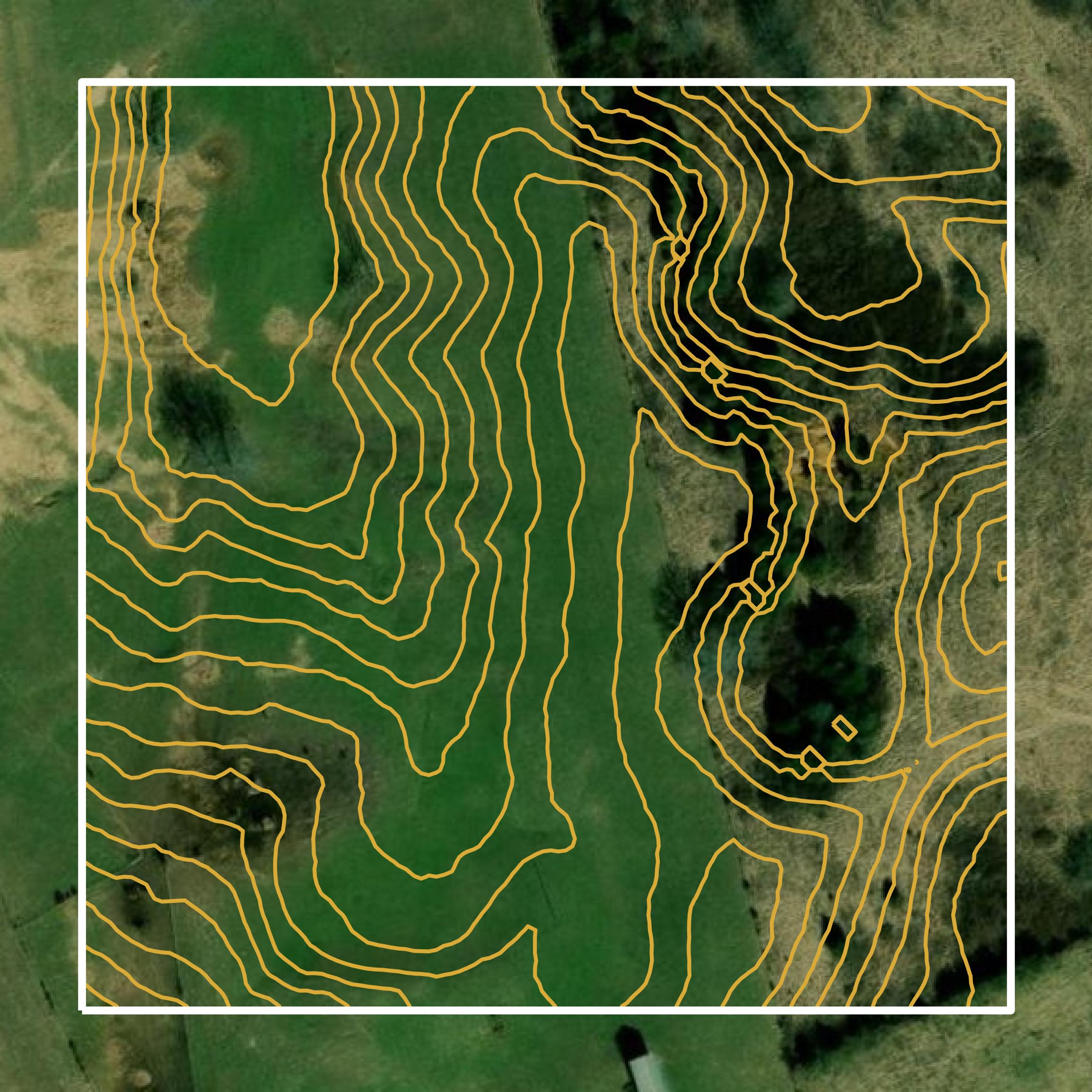 This image shows a contour map in Adair County created using GIS data in Equator.