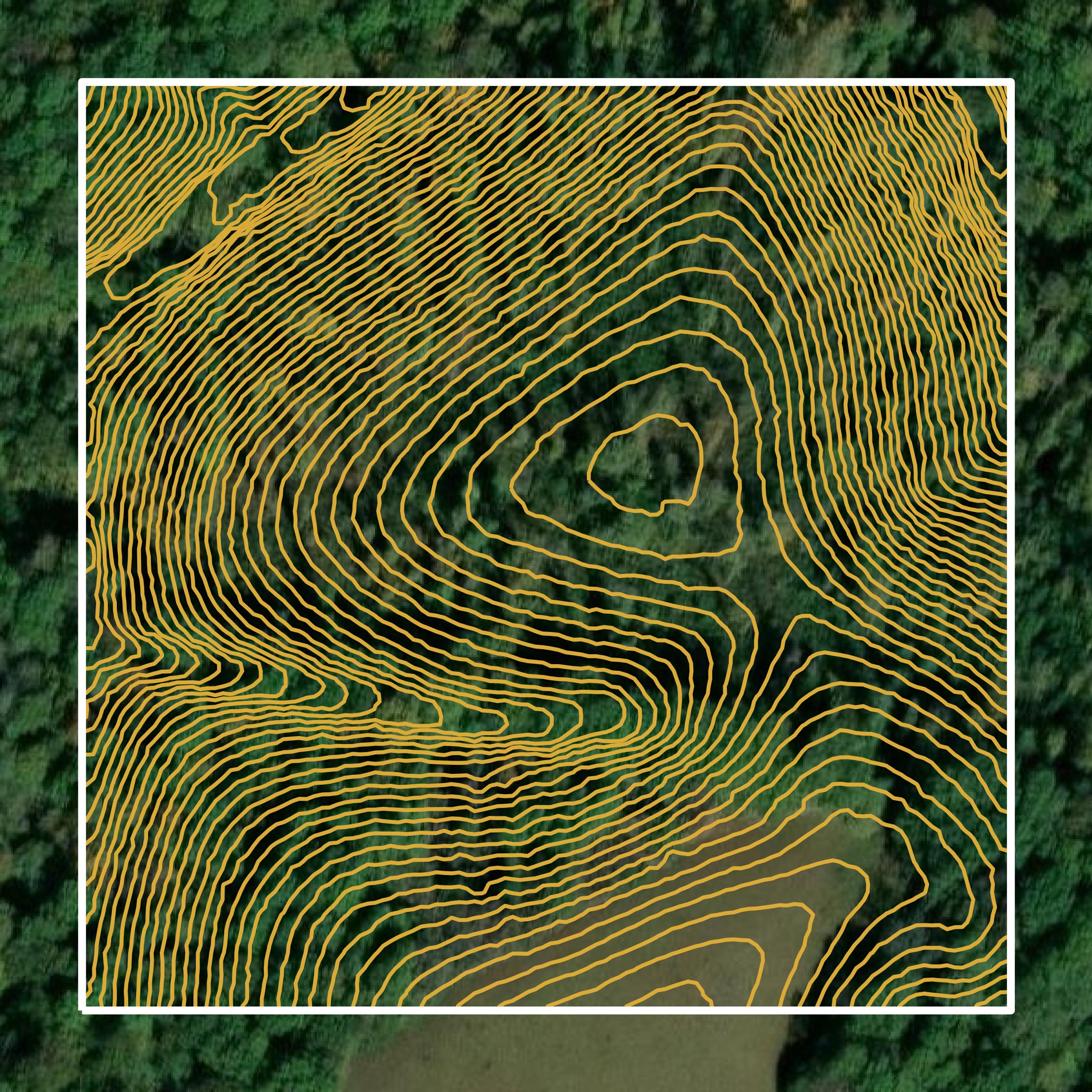 This image shows a contour map in Adair County created using GIS data in Equator.