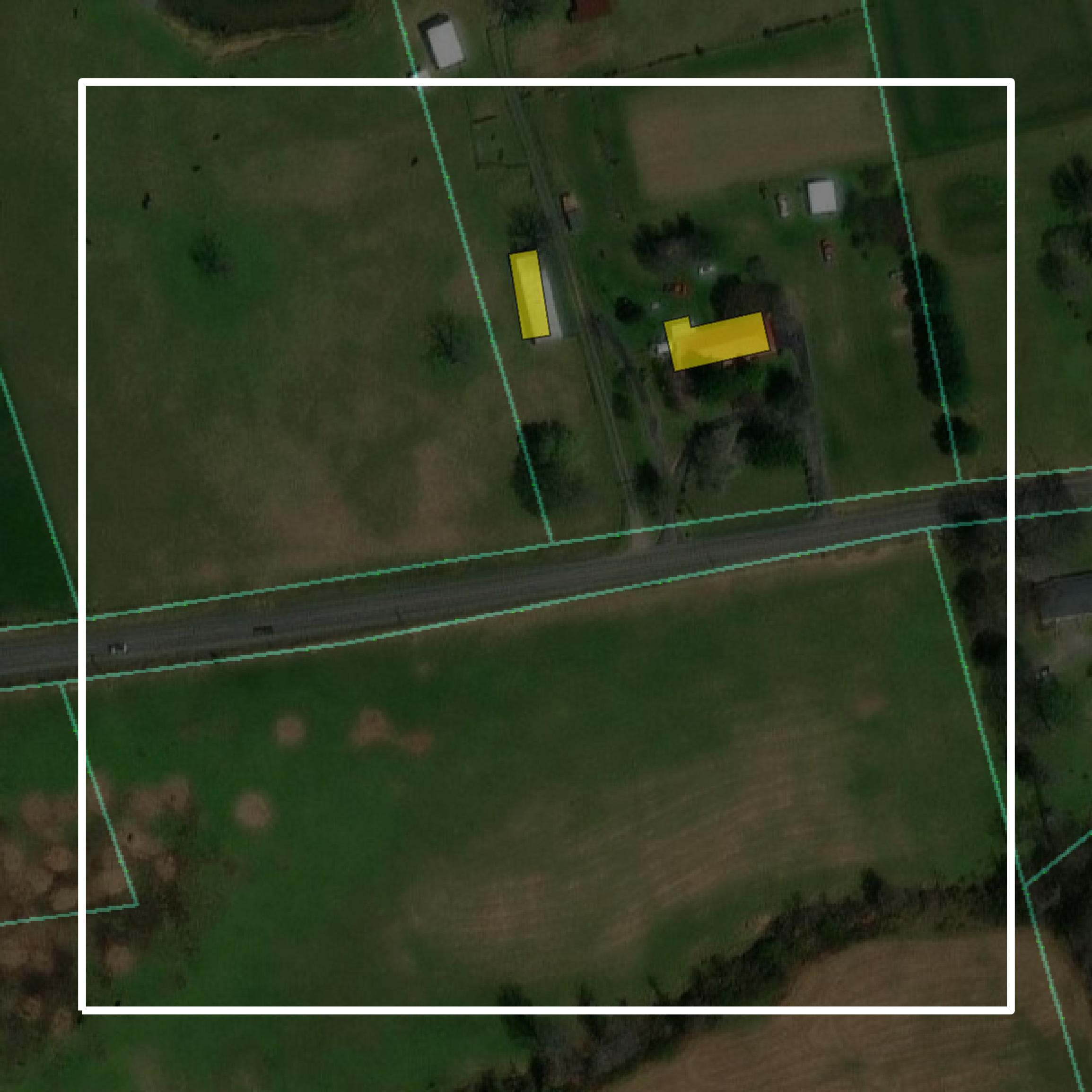 This image shows parcel and building data in Allen County created using GIS data in Equator.