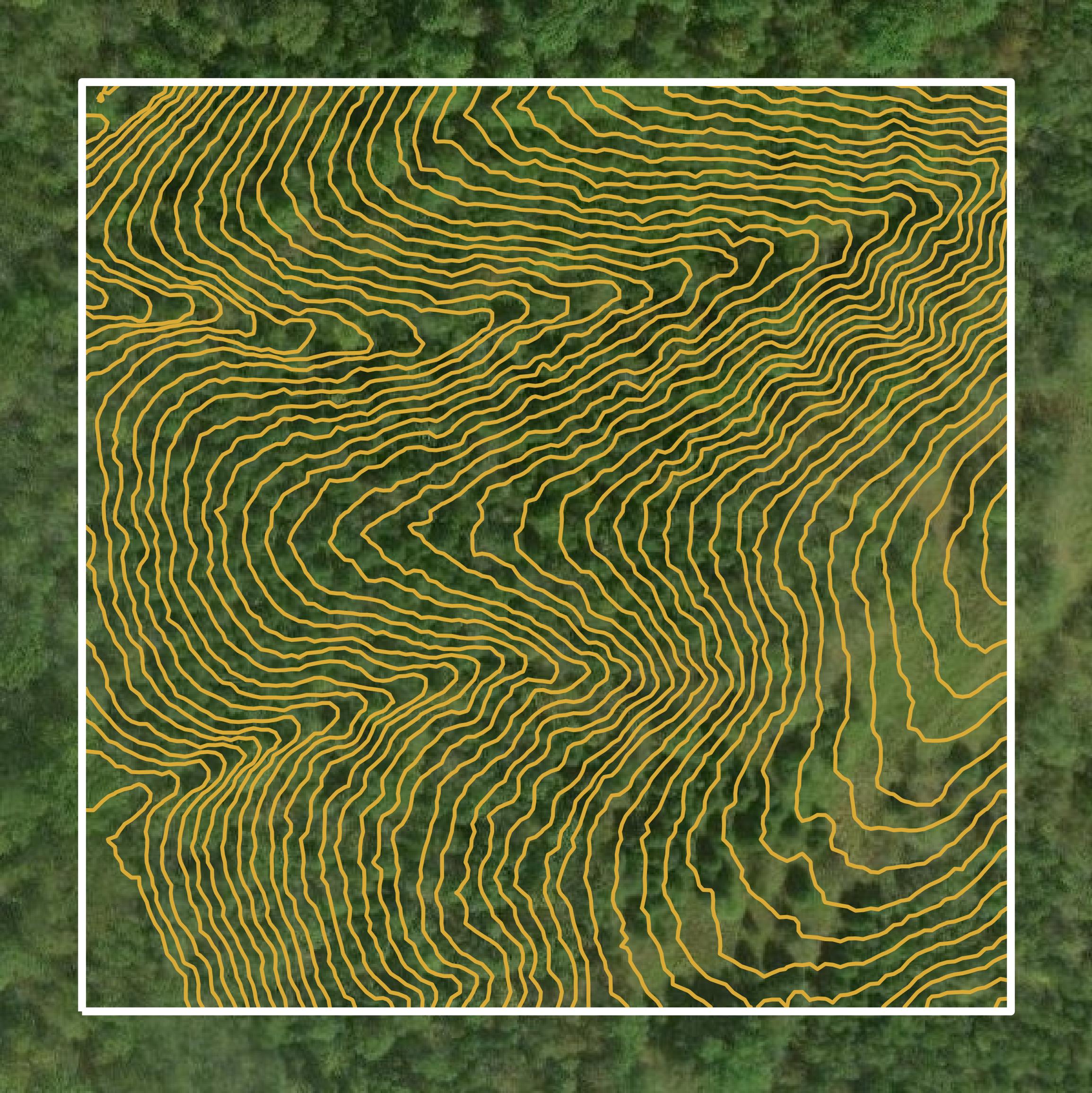 This image shows a contour map in Anderson County created using GIS data in Equator.