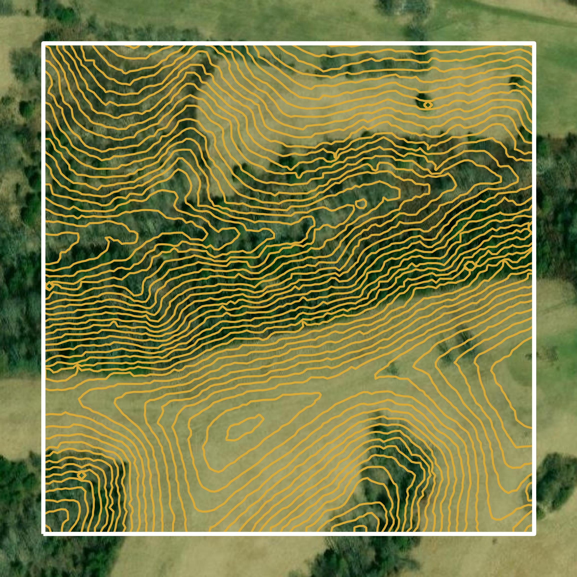 This image shows a contour map in Anderson County created using GIS data in Equator.