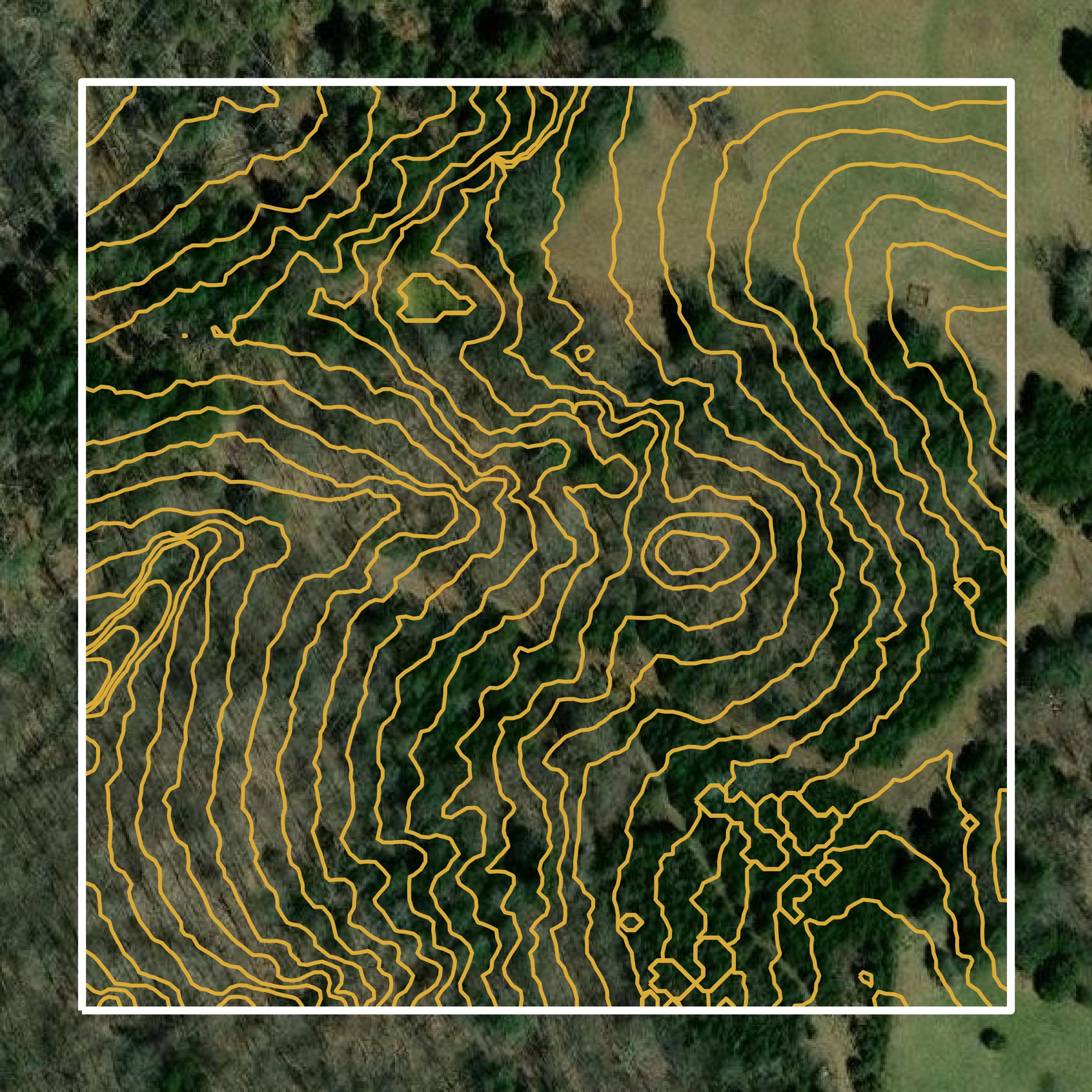 This image shows a contour map in Barren County created using GIS data in Equator.