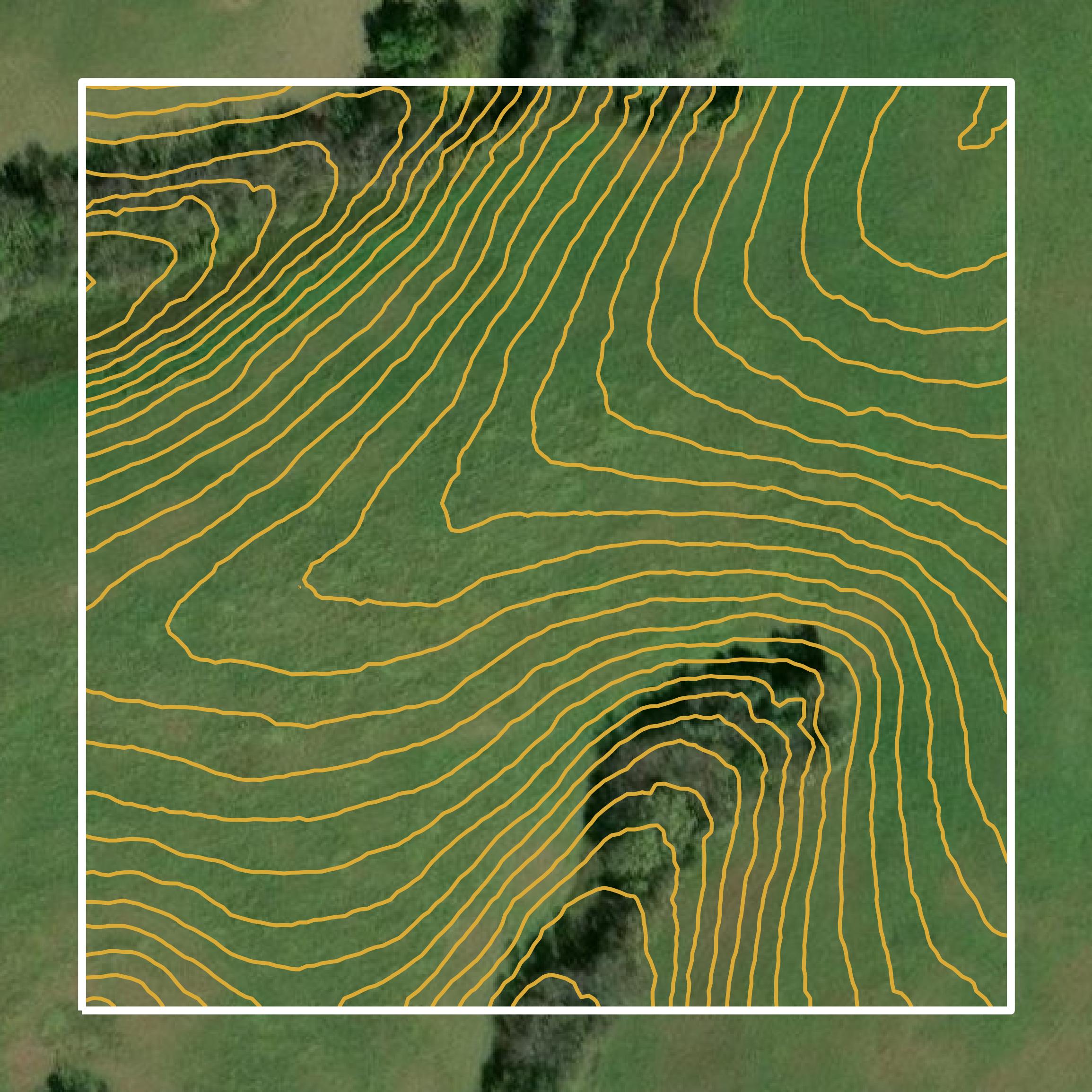 This image shows a contour map in Bath County created using GIS data in Equator.