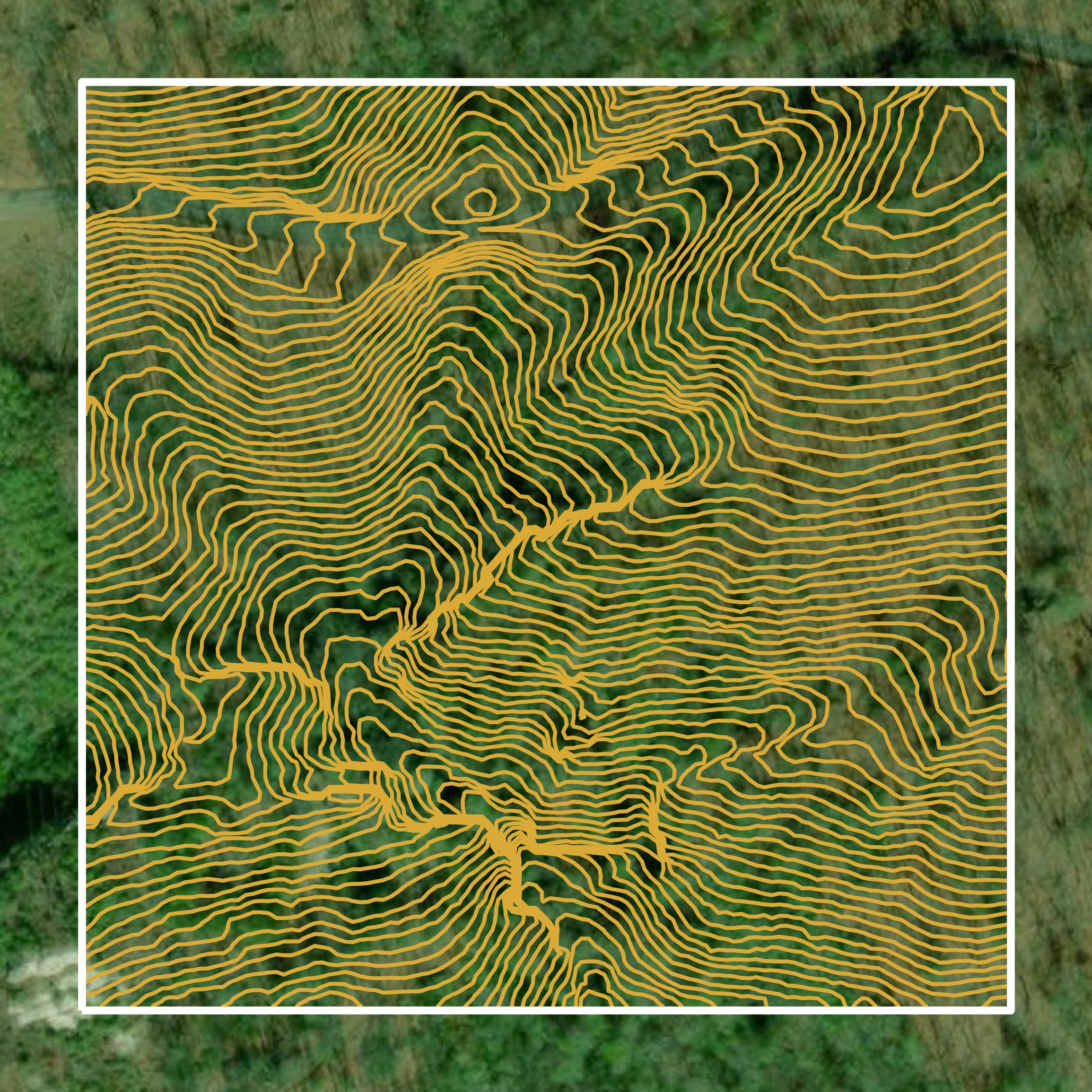This image shows a contour map in Bell County created using GIS data in Equator.