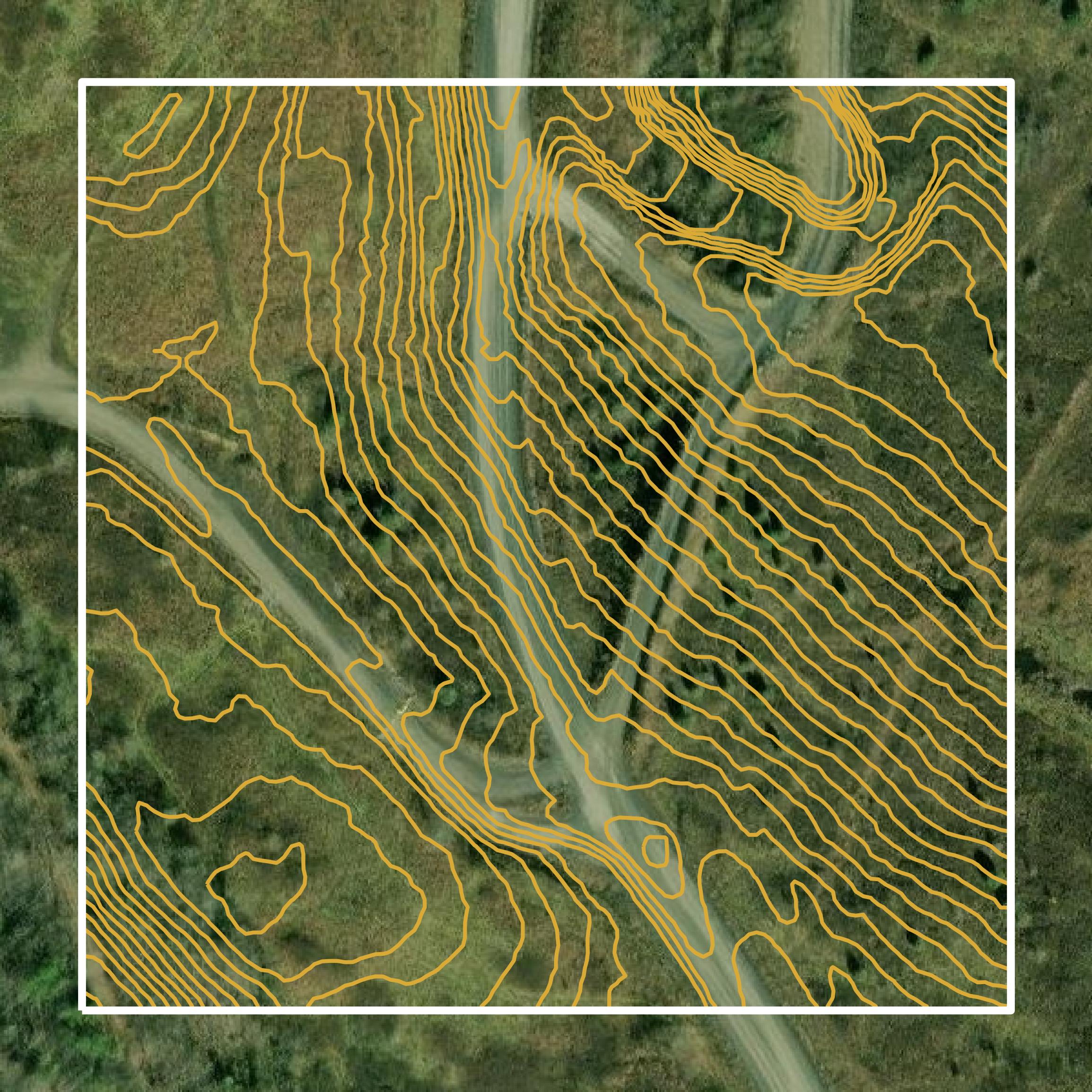 This image shows a contour map in Bell County created using GIS data in Equator.