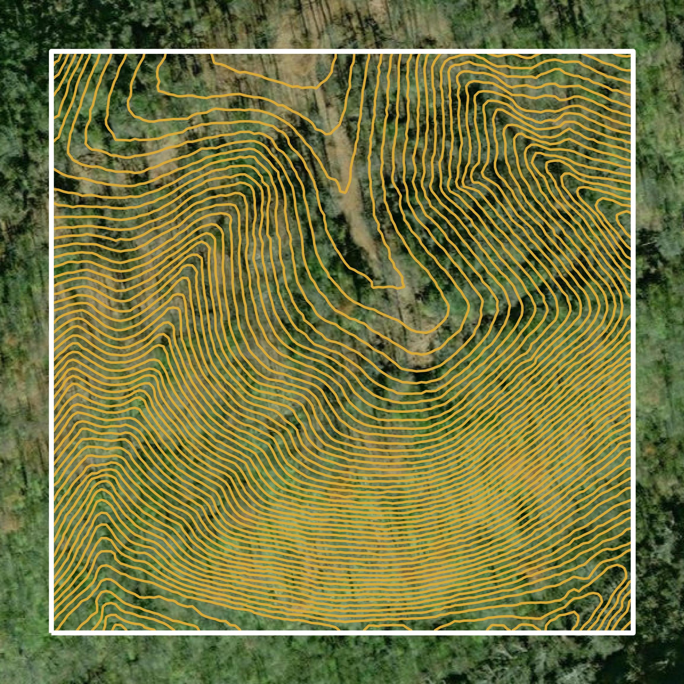 This image shows a contour map in Boone County created using GIS data in Equator.