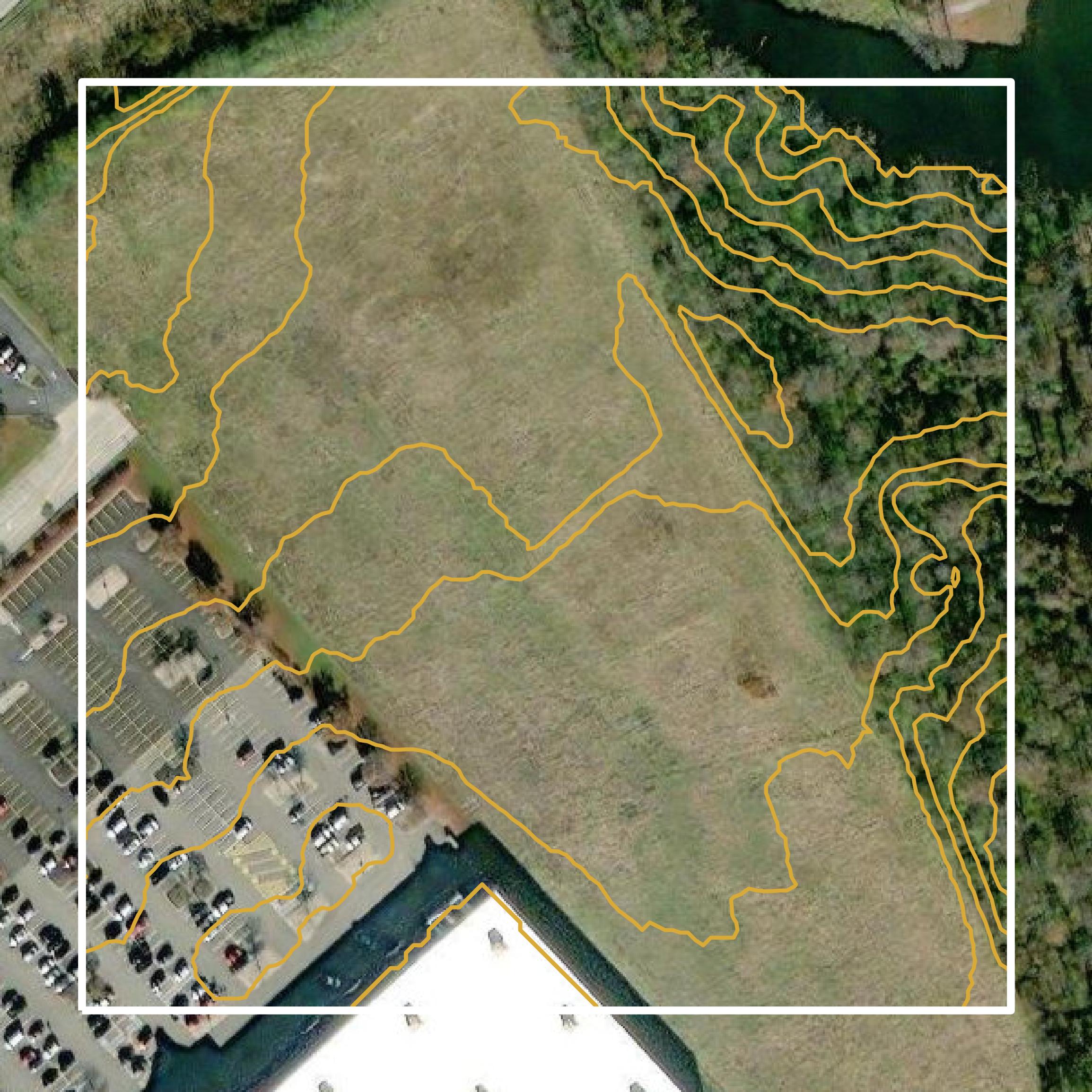 This image shows a contour map in Boone County created using GIS data in Equator.
