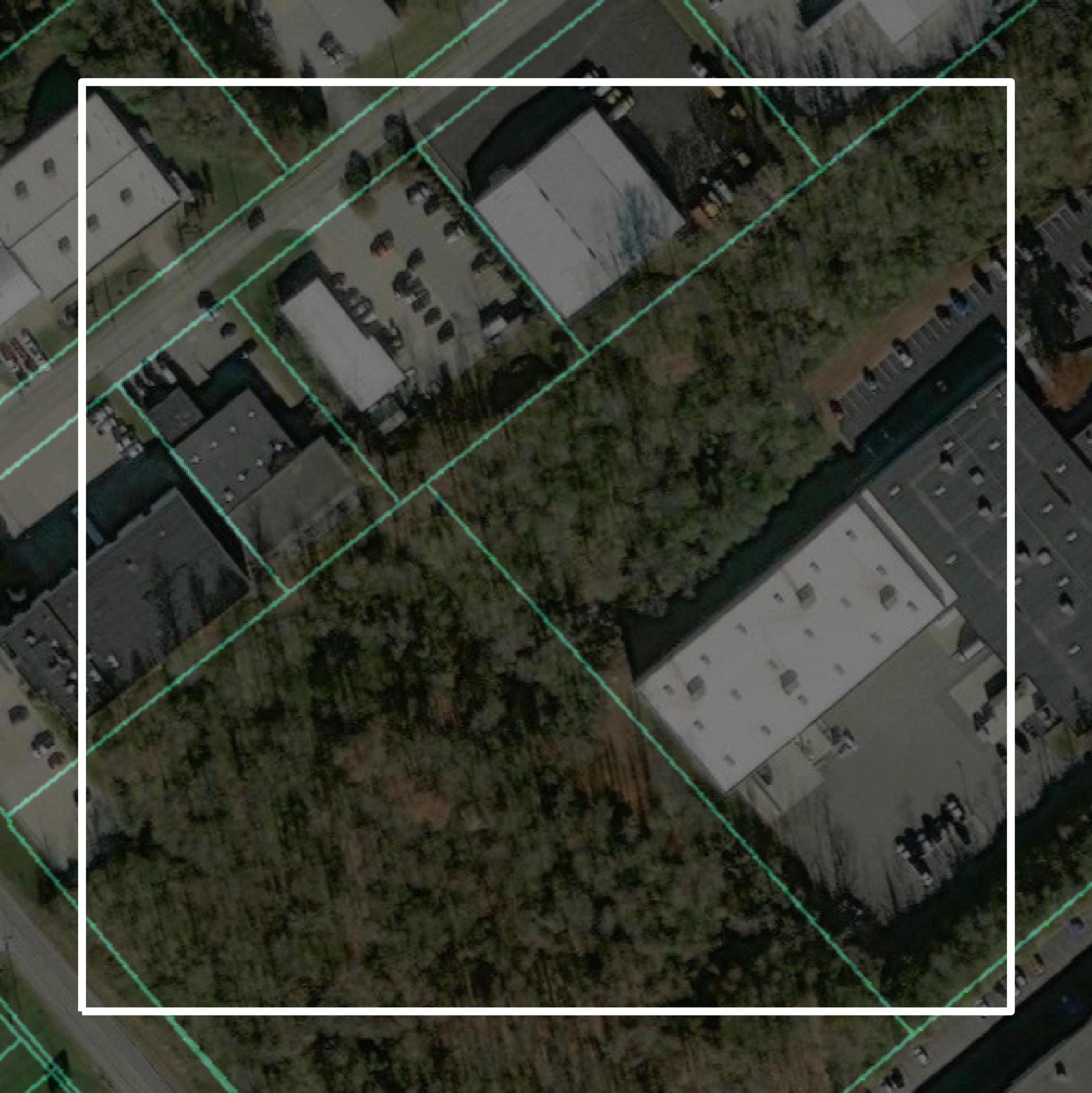 This image shows parcel and building data in Boone County created using GIS data in Equator.