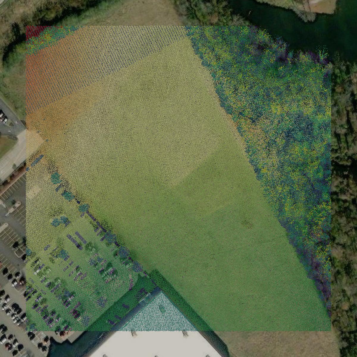 This image shows a LiDAR point cloud in Boone County created using GIS data in Equator.