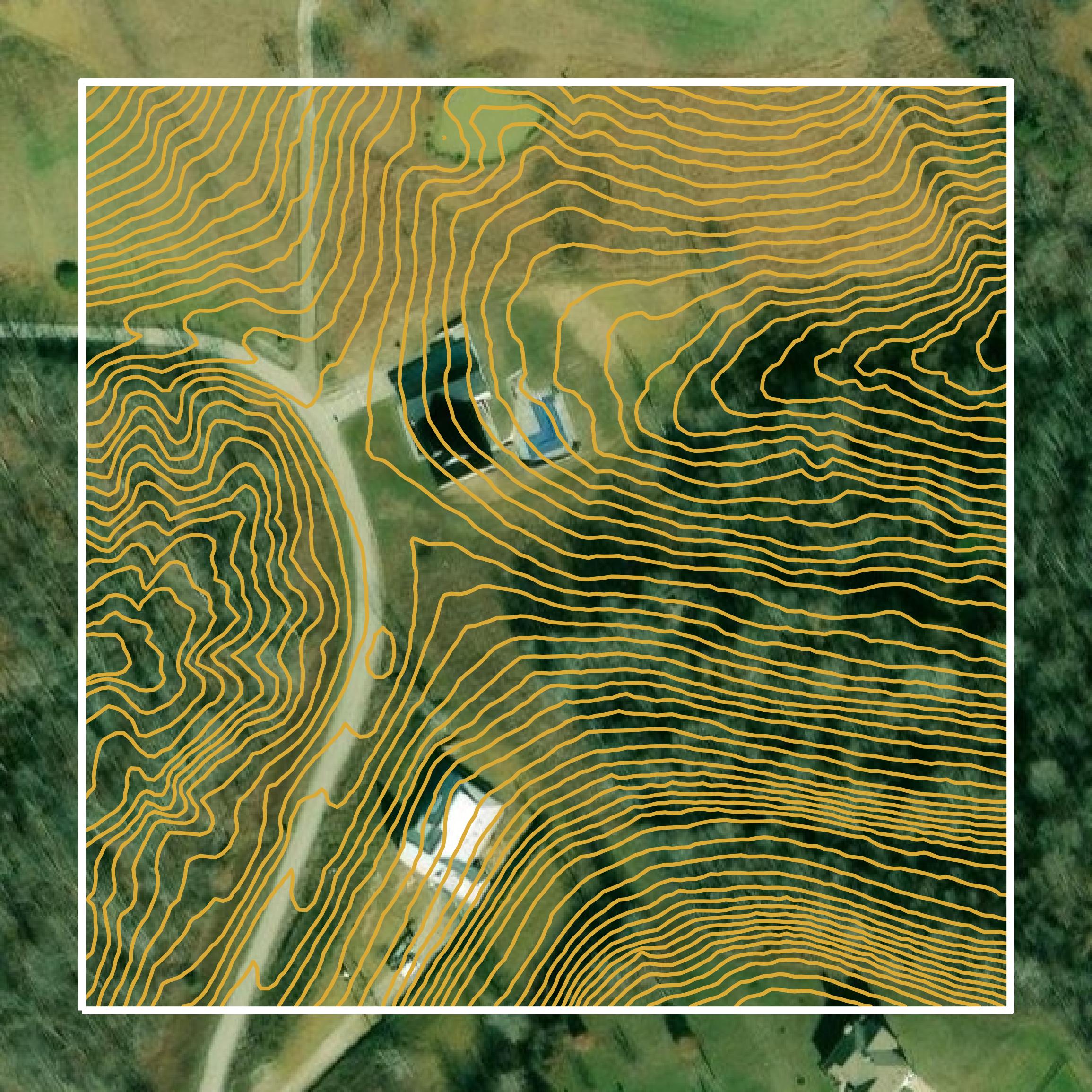 This image shows a contour map in Boyd County created using GIS data in Equator.