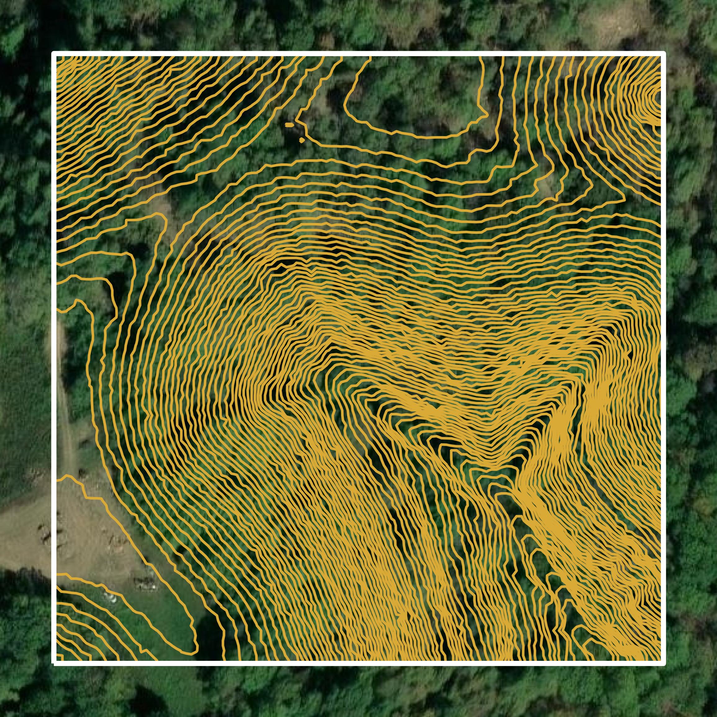 This image shows a contour map in Boyle County created using GIS data in Equator.