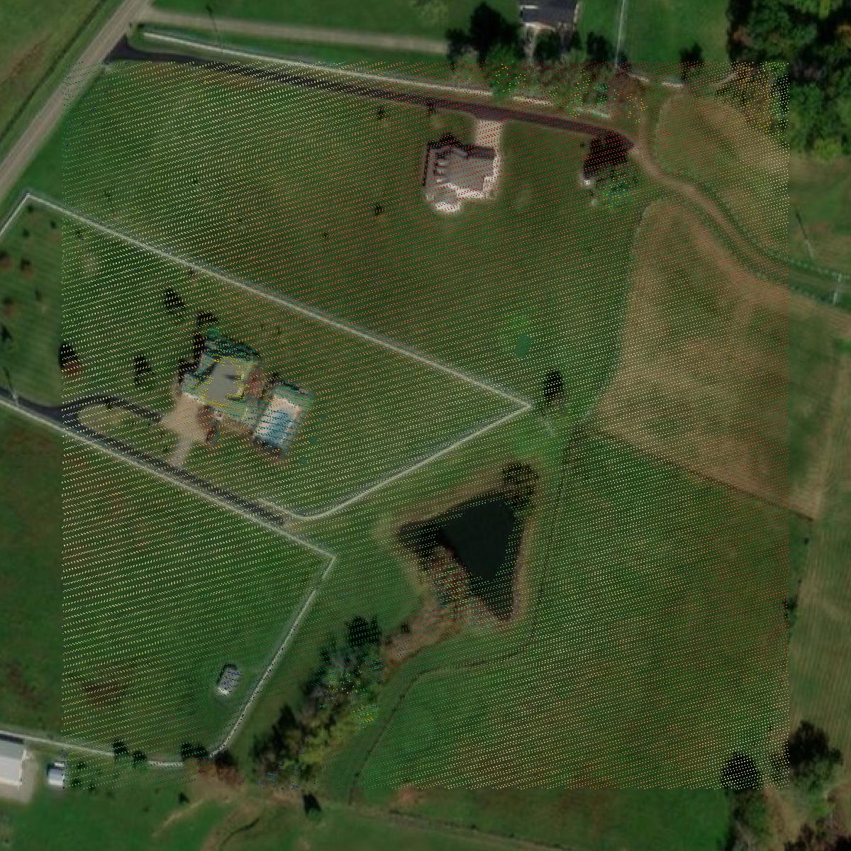 This image shows a LiDAR point cloud in Boyle County created using GIS data in Equator.
