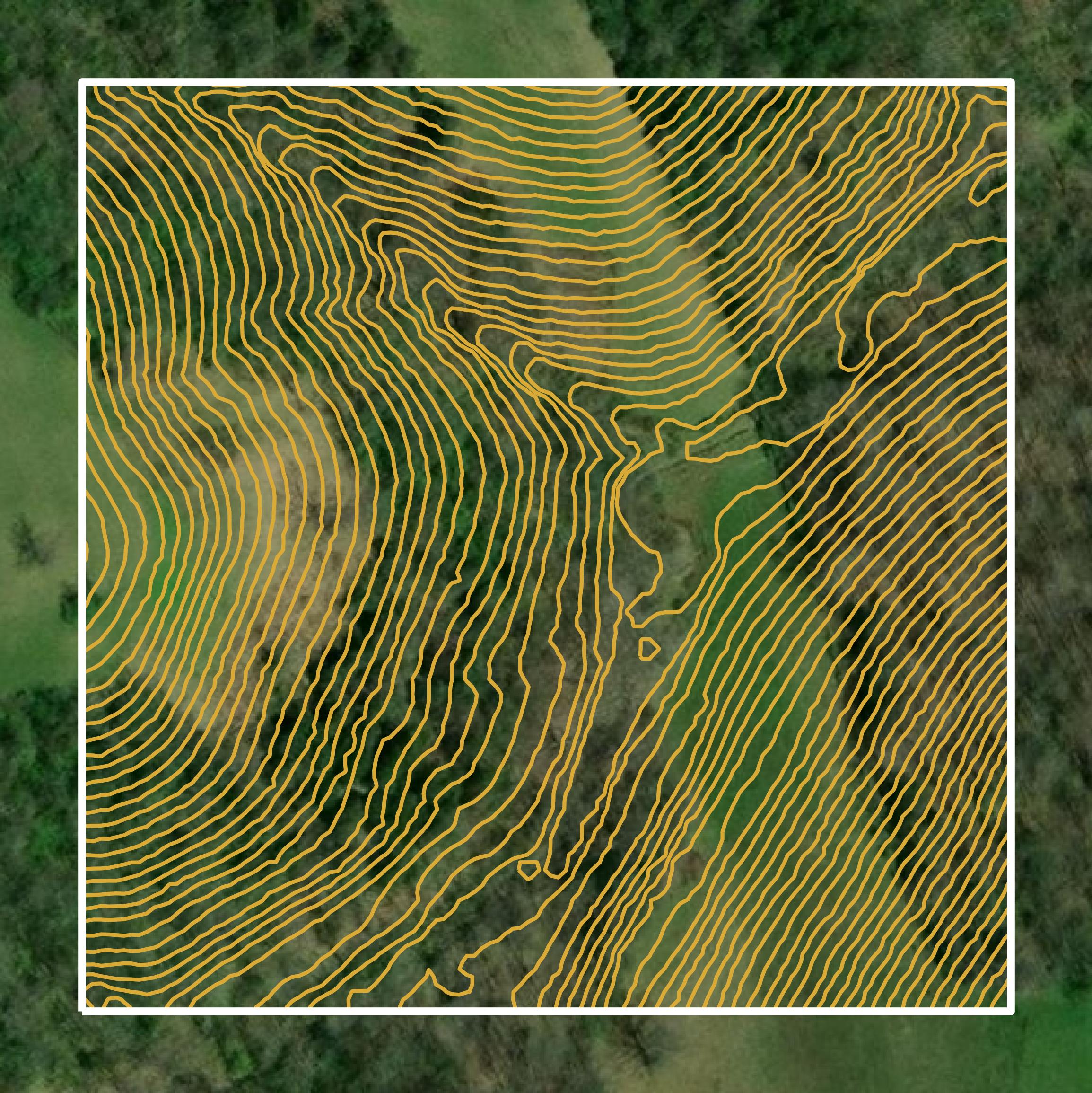 This image shows a contour map in Bracken County created using GIS data in Equator.