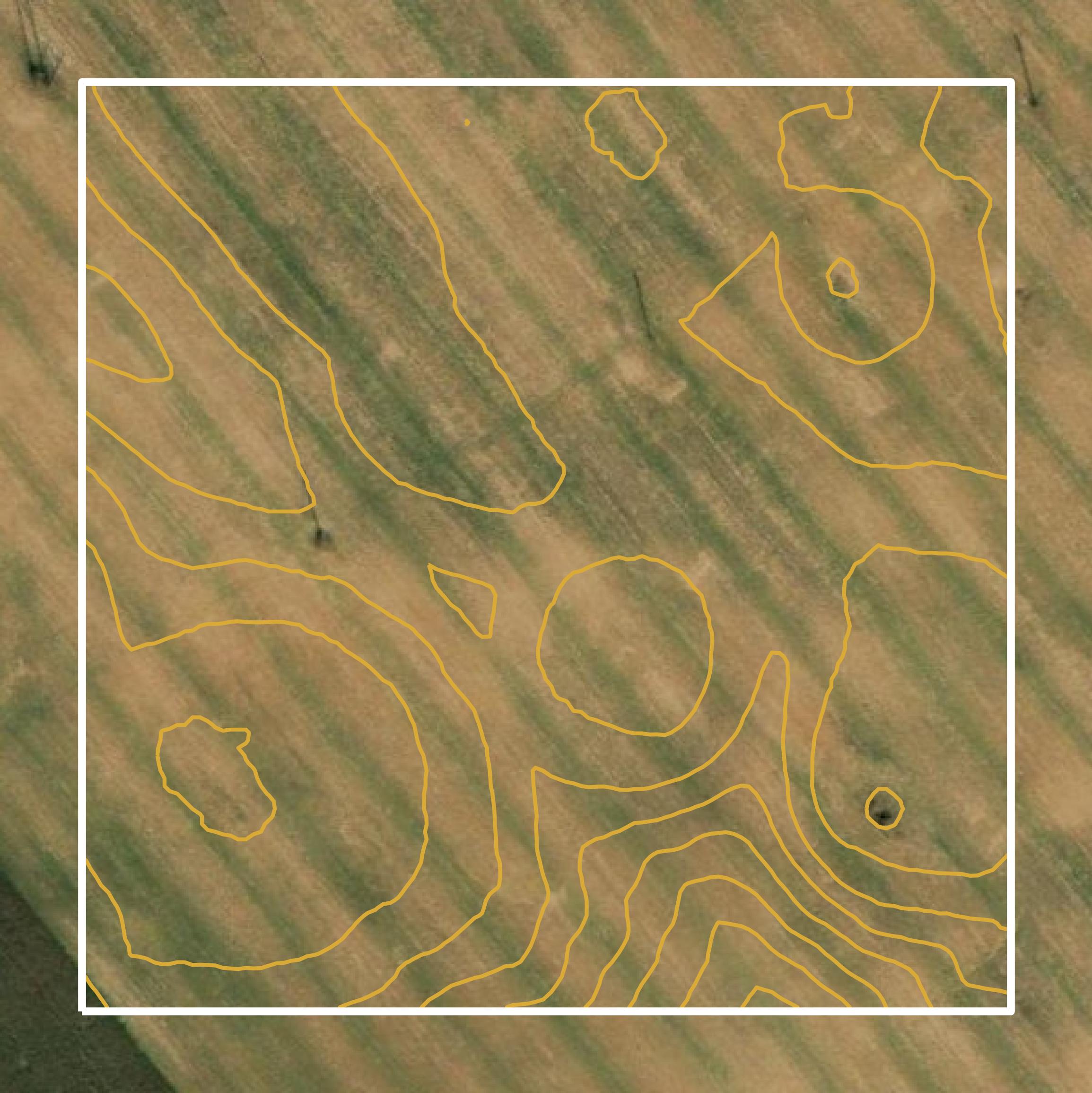 This image shows a contour map in Breckinridge County created using GIS data in Equator.