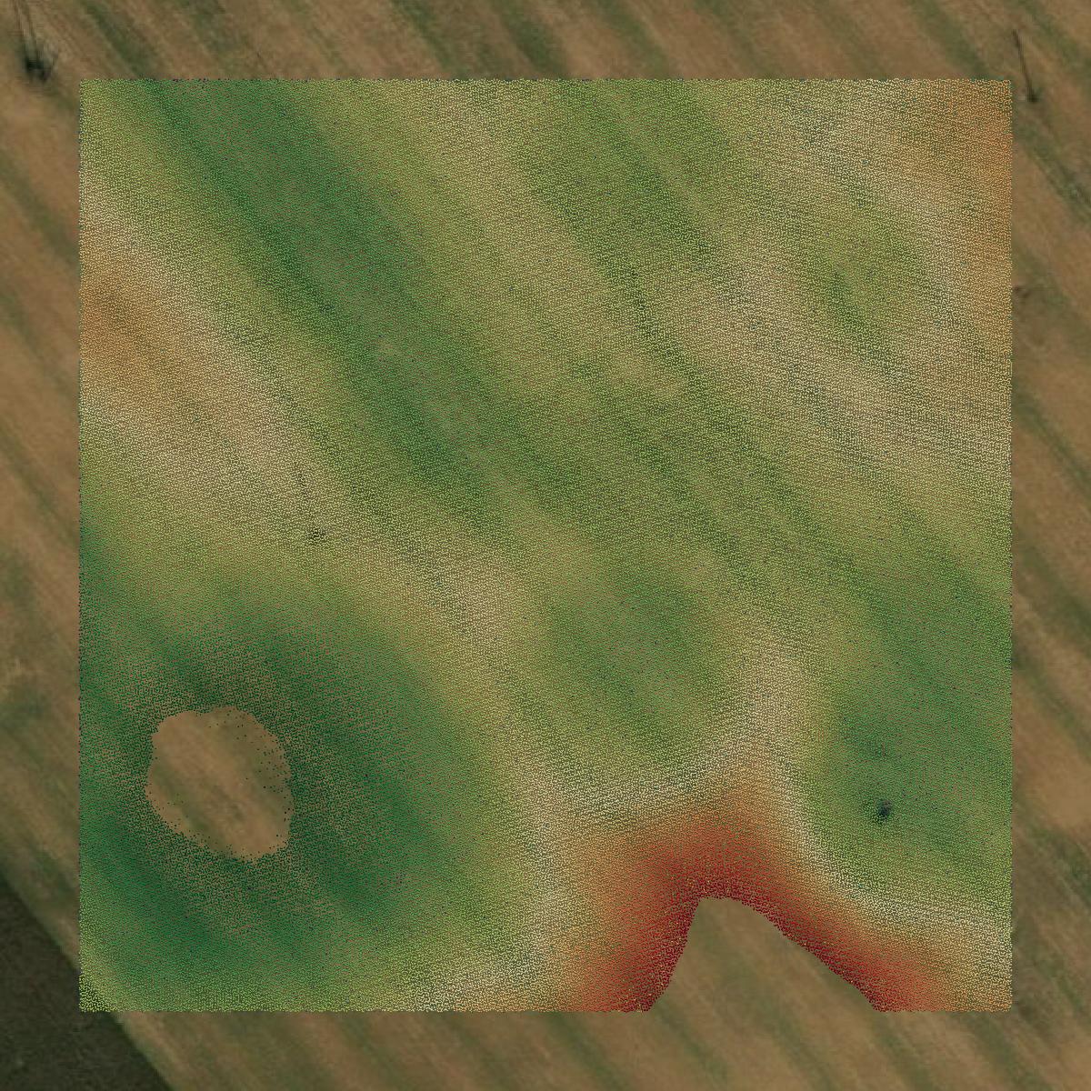 This image shows a LiDAR point cloud in Breckinridge County created using GIS data in Equator.