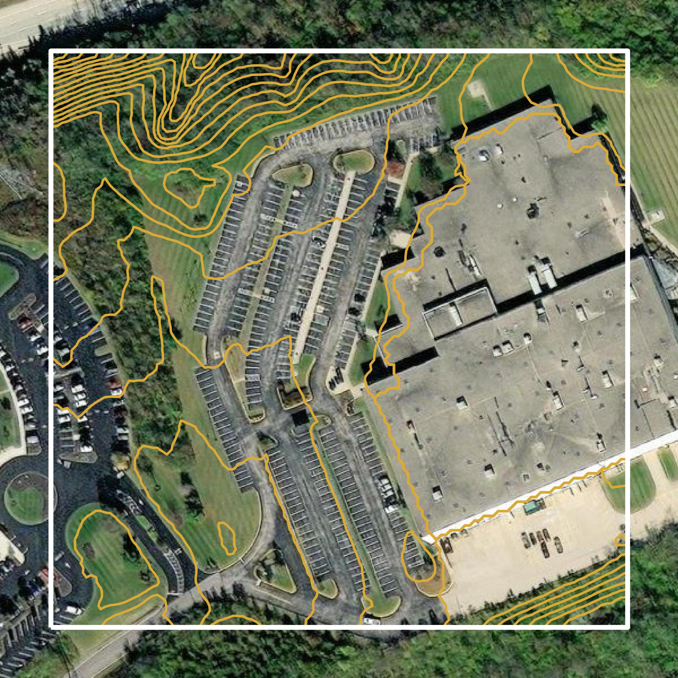 This image shows a contour map in Campbell County created using GIS data in Equator.