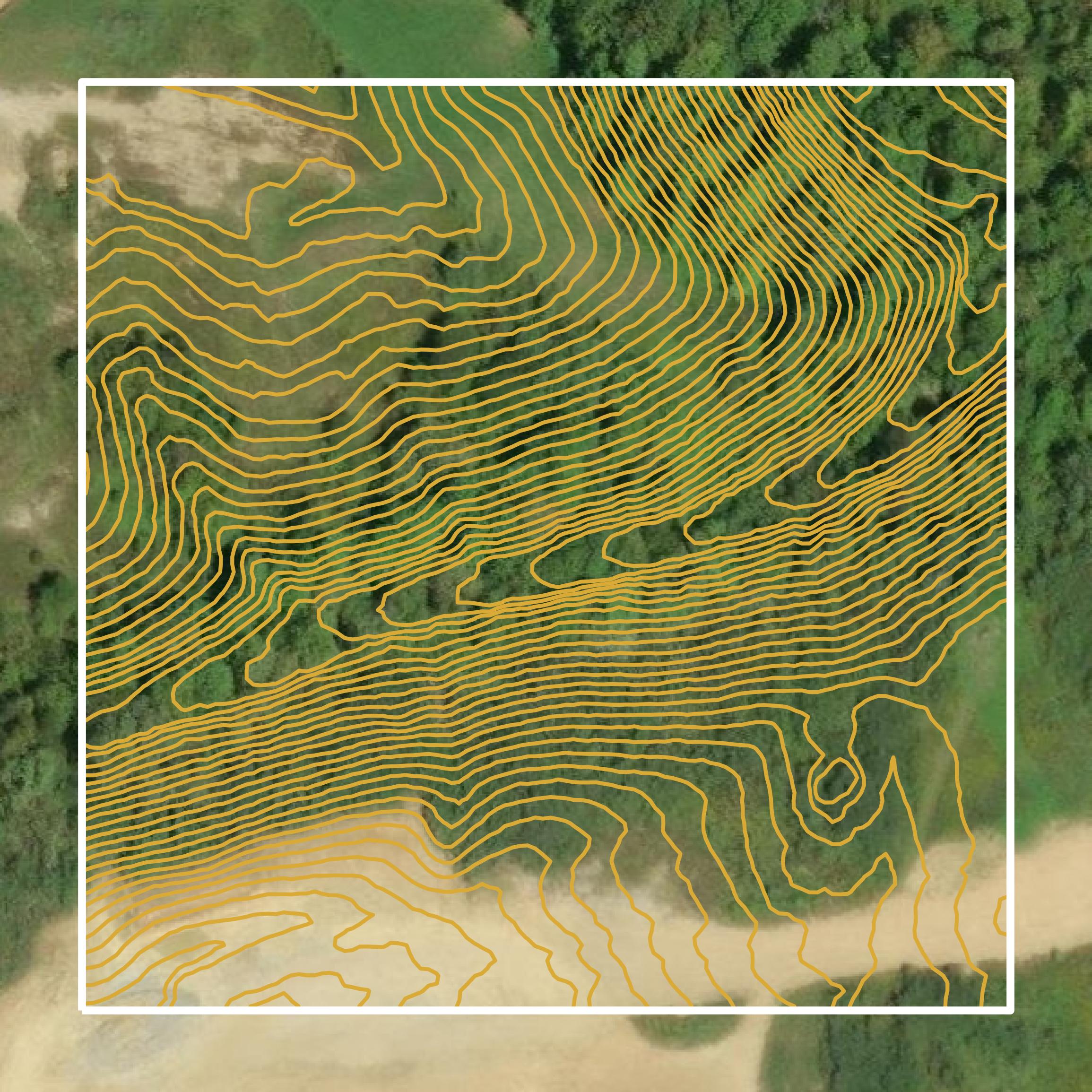 This image shows a contour map in Carroll County created using GIS data in Equator.