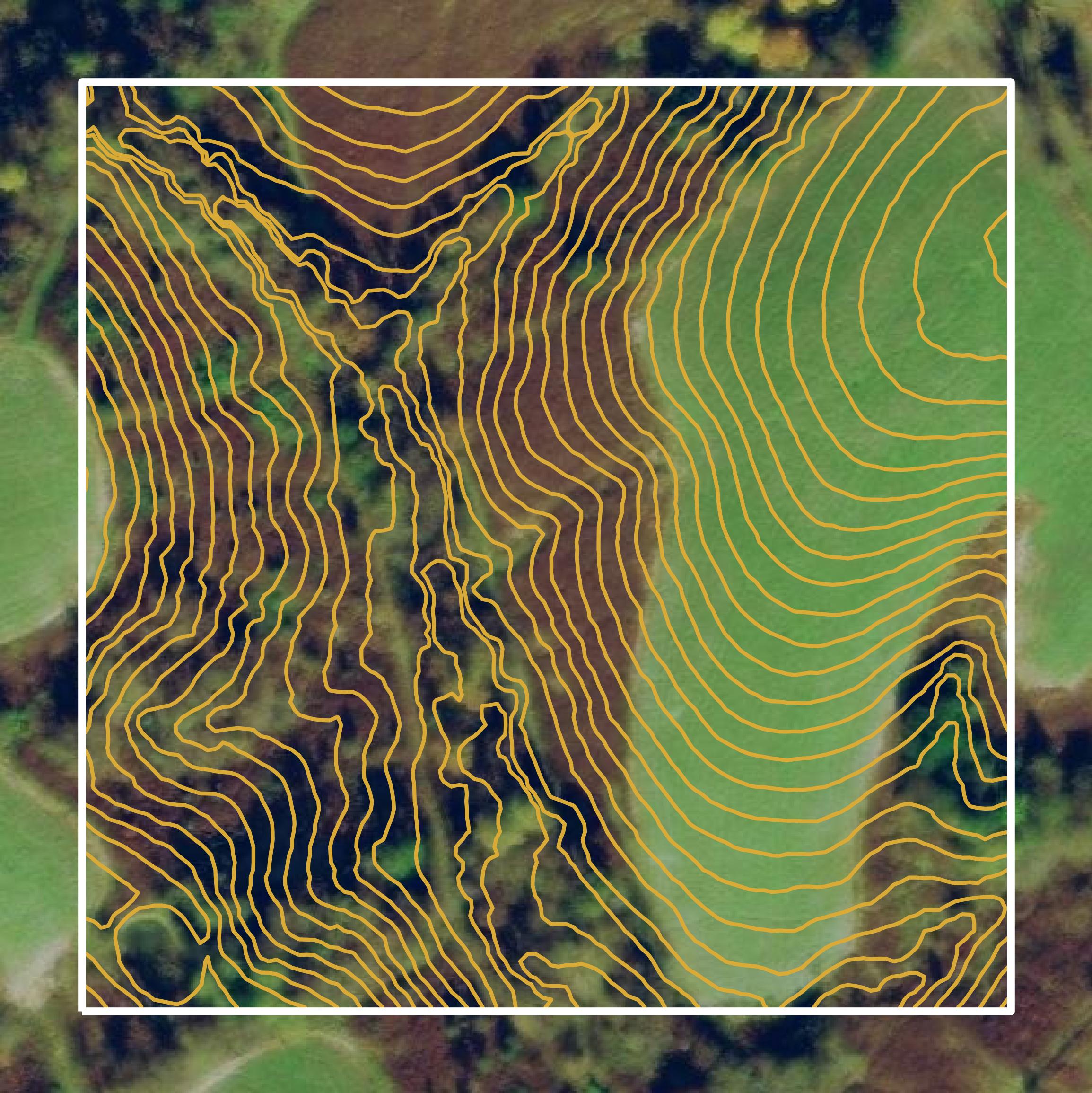 This image shows a contour map in Carroll County created using GIS data in Equator.