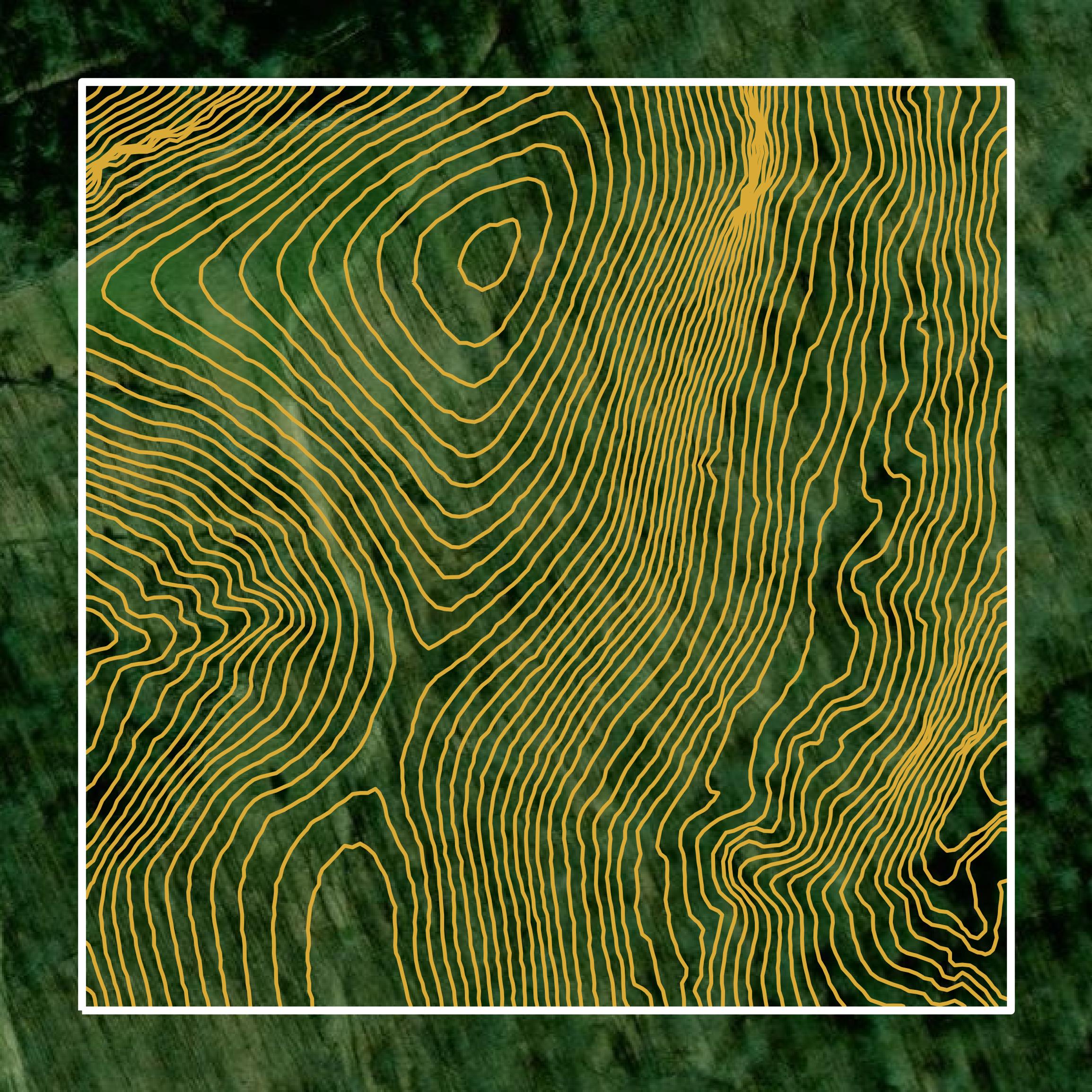 This image shows a contour map in Carter County created using GIS data in Equator.