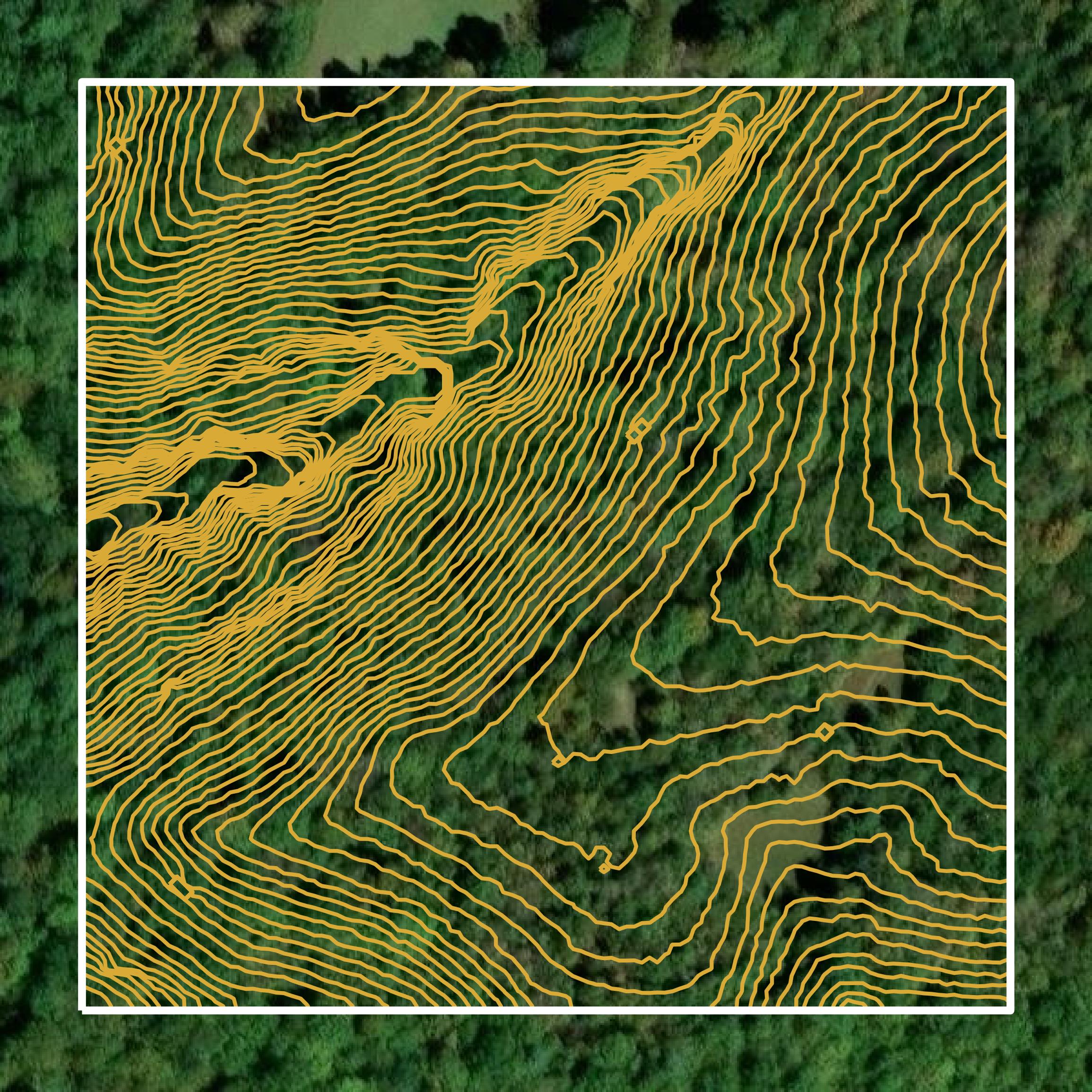 This image shows a contour map in Carter County created using GIS data in Equator.