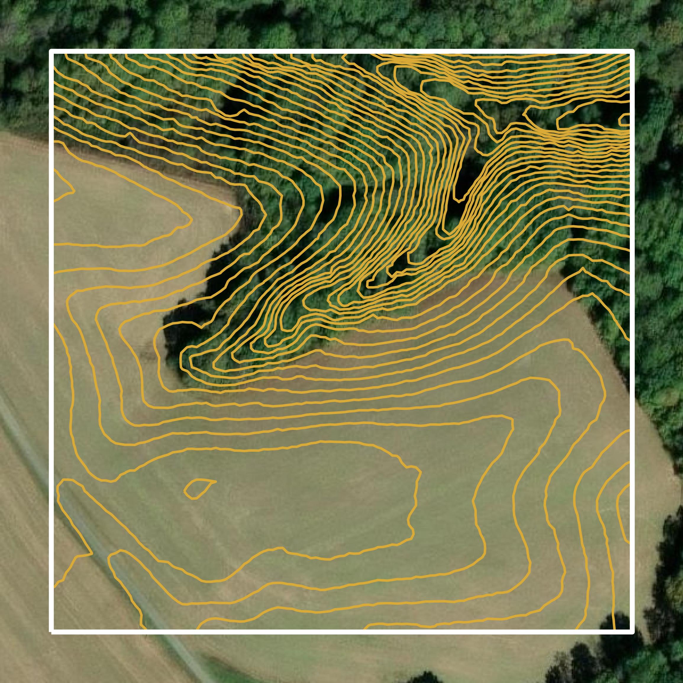 This image shows a contour map in Casey County created using GIS data in Equator.