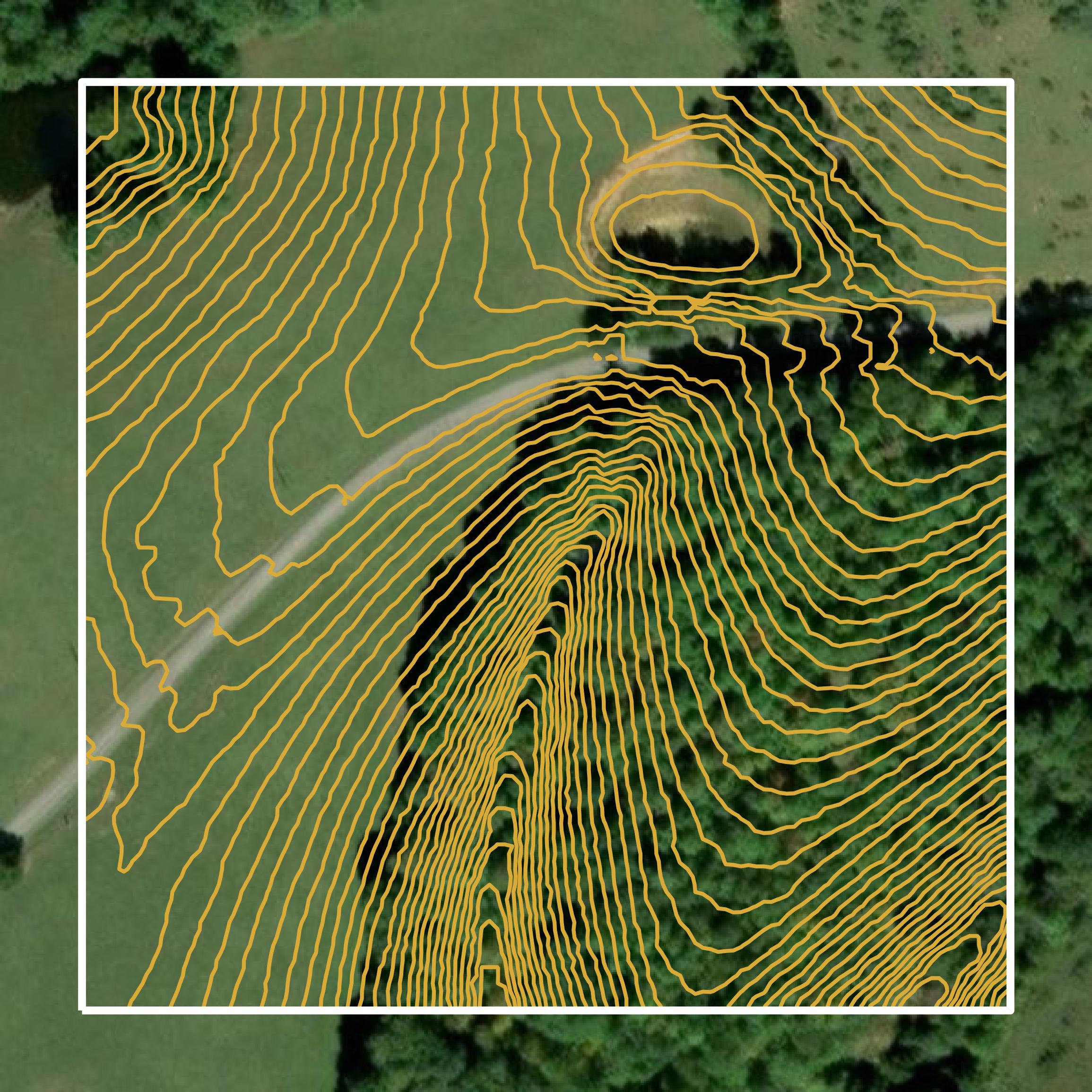This image shows a contour map in Casey County created using GIS data in Equator.