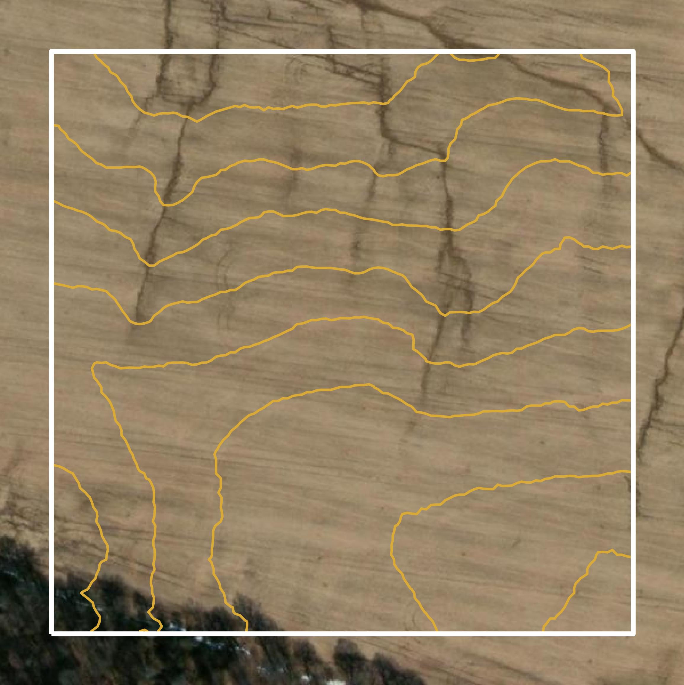 This image shows a contour map in Christian County created using GIS data in Equator.