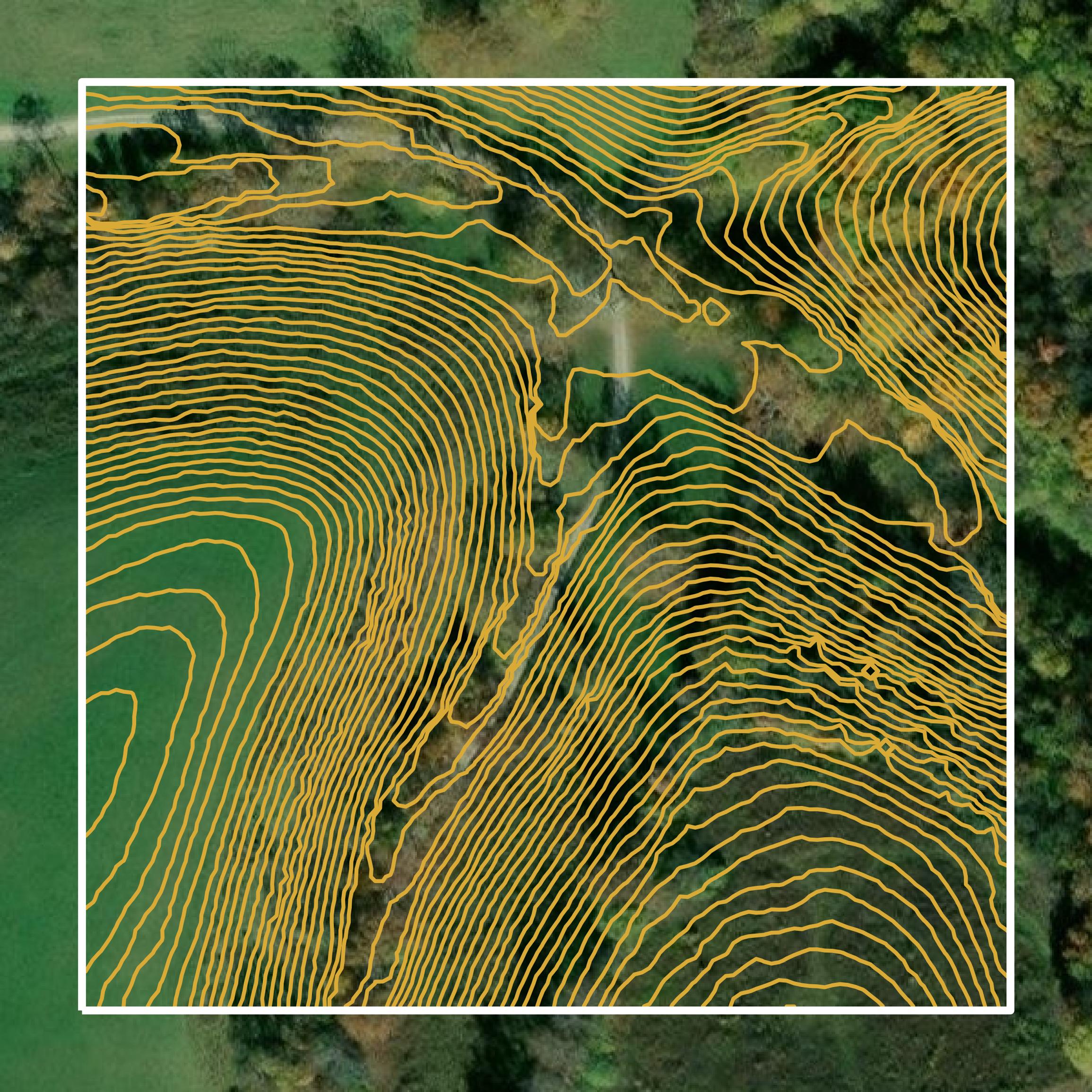 This image shows a contour map in Clark County created using GIS data in Equator.