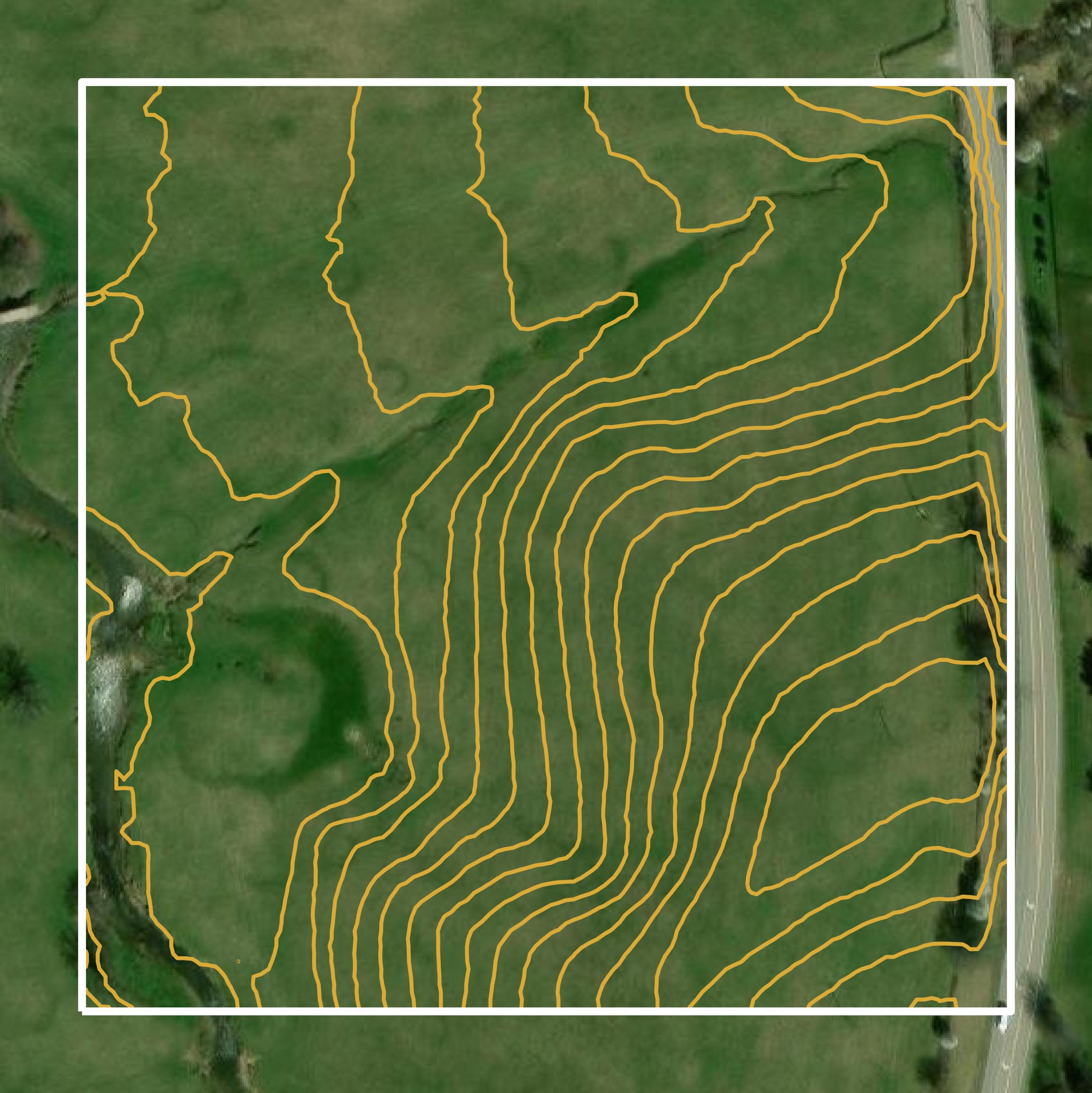 This image shows a contour map in Clark County created using GIS data in Equator.