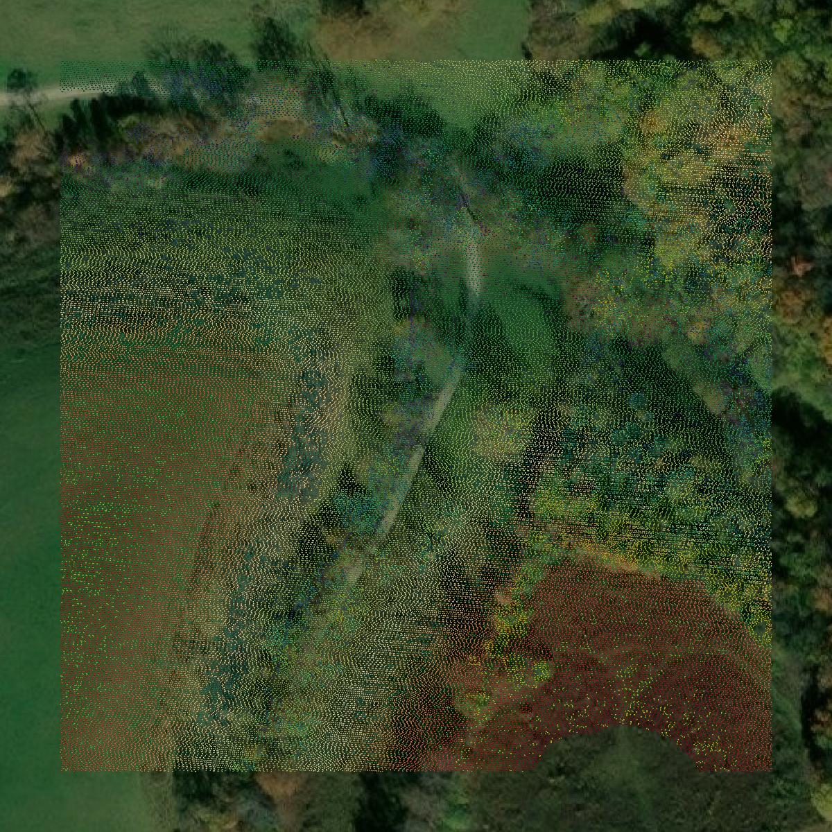 This image shows a LiDAR point cloud in Clark County created using GIS data in Equator.