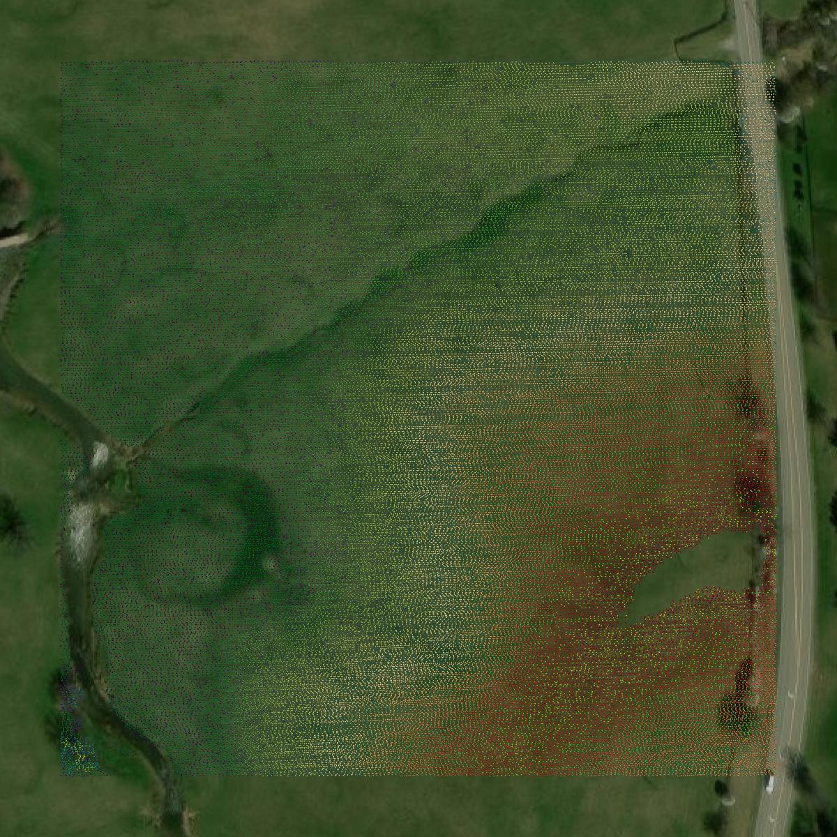 This image shows a LiDAR point cloud in Clark County created using GIS data in Equator.