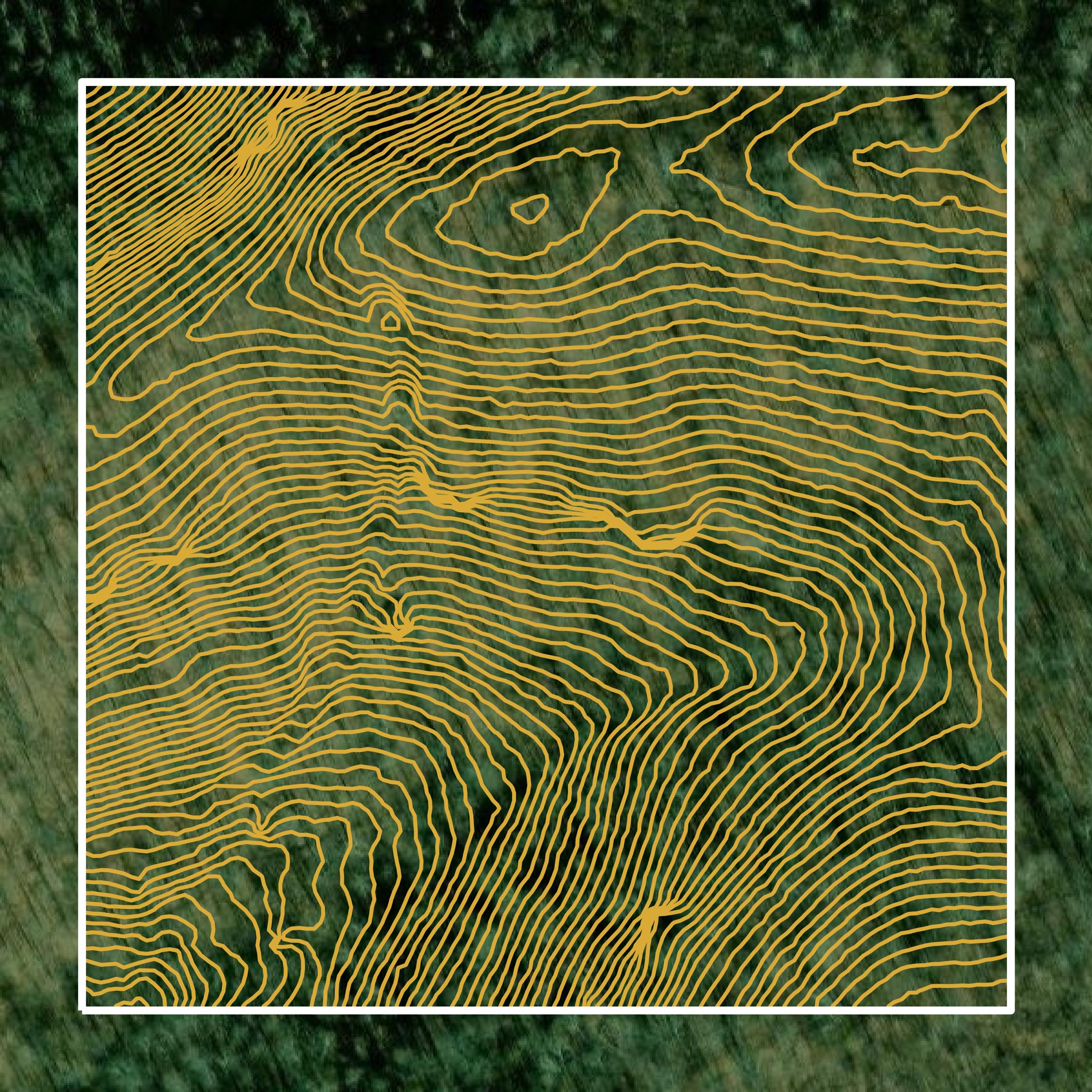 This image shows a contour map in Clay County created using GIS data in Equator.