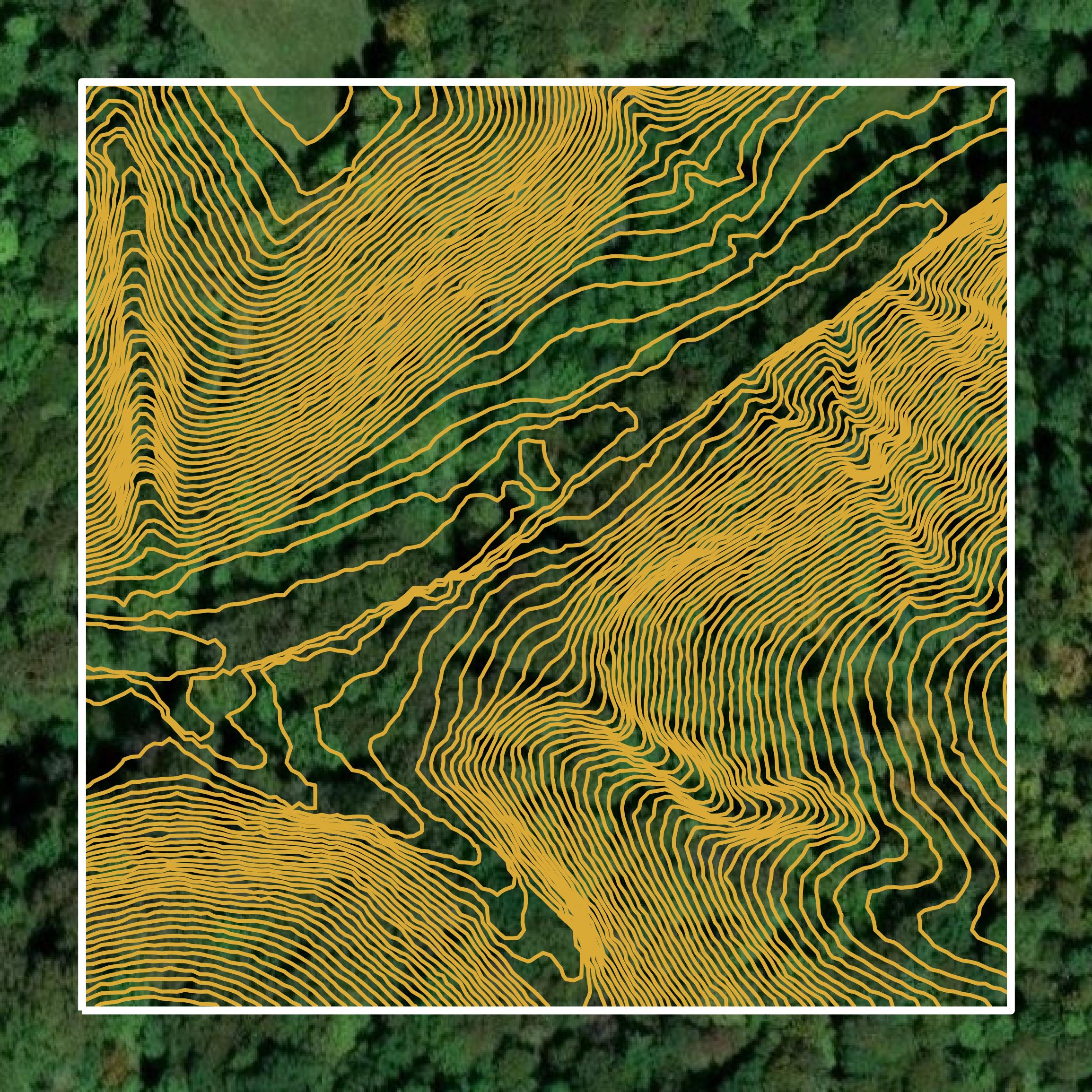 This image shows a contour map in Clinton County created using GIS data in Equator.