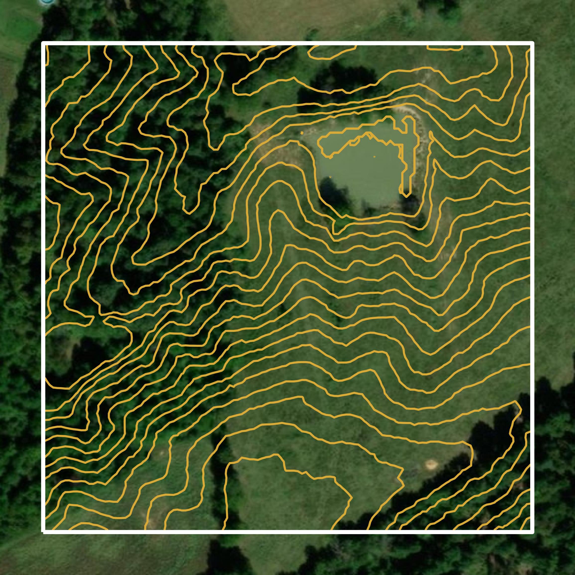 This image shows a contour map in Crittenden County created using GIS data in Equator.